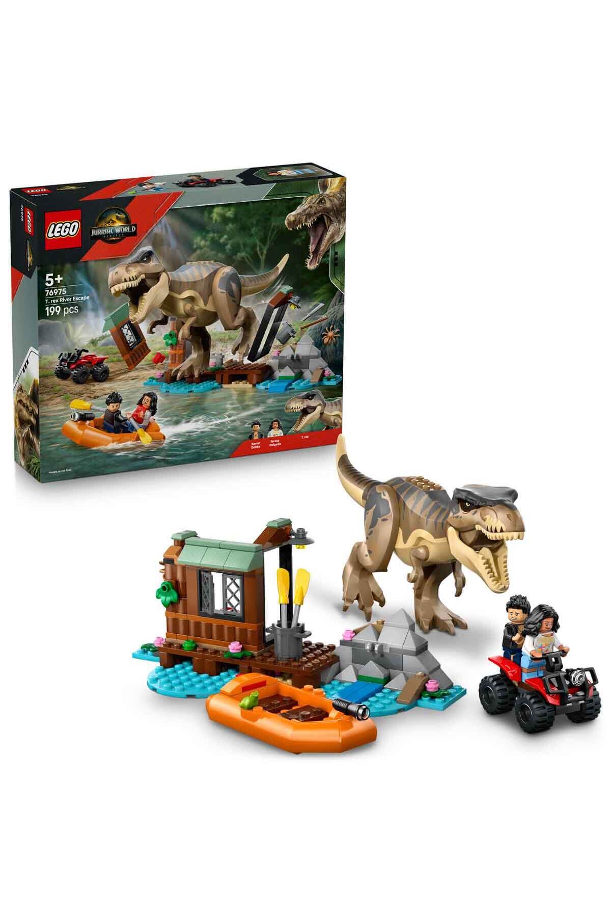لگو و اسباب بازی های ساخت محور JURASSIC WORLD T. REX RIVER ESCAPE 76975 خلاقانه برای کودکان 5 ساله بالاتر LEGO