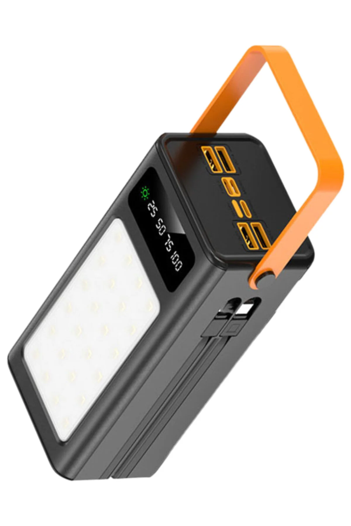 پاوربانک خورشیدی 50000 میلی آمپر ساعتی | شارژر قابل حمل 4 خروجی USB و چراغ LED اورجینال XİRA