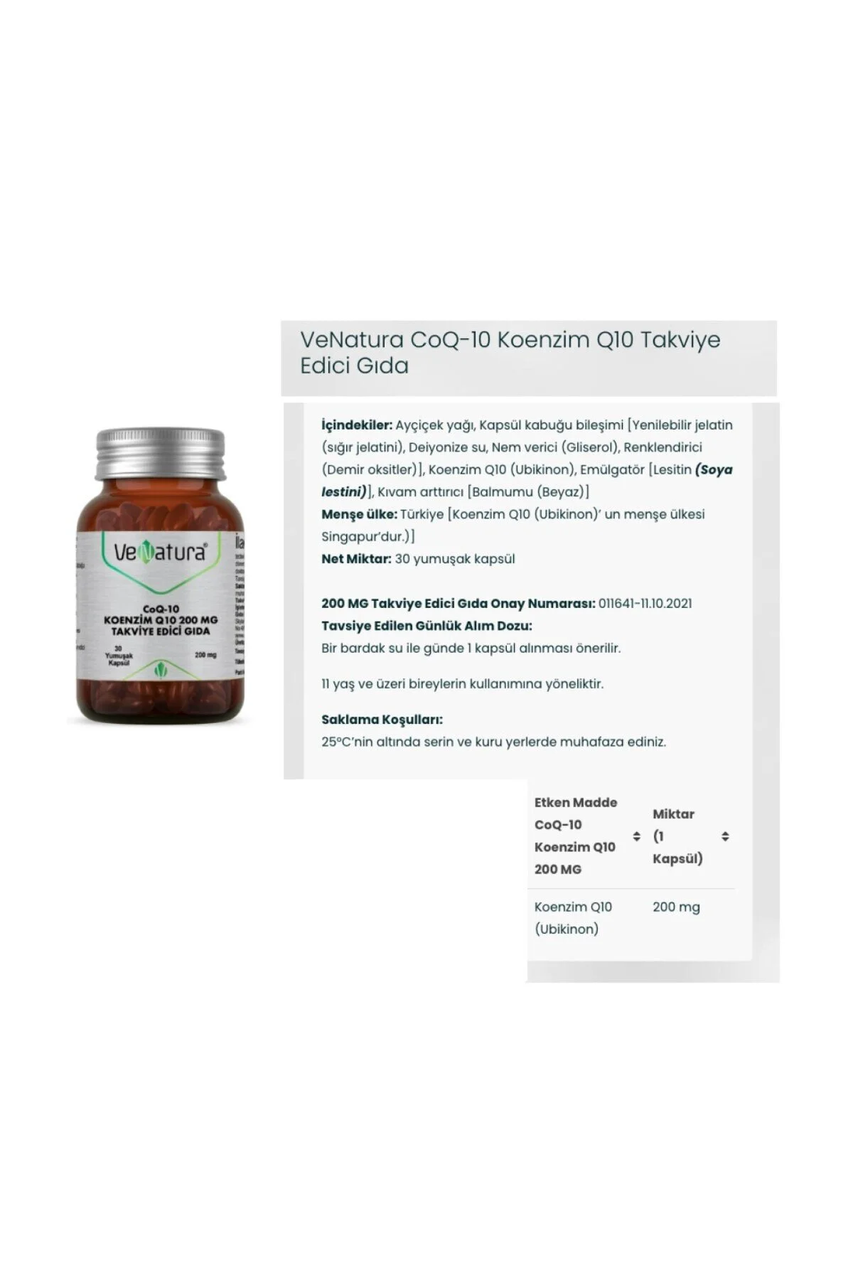 ویتامین KOENZIM Q10 200 MG 30 کپسول نرم + منیزیم سیترات و P5P B6 90 Venatura