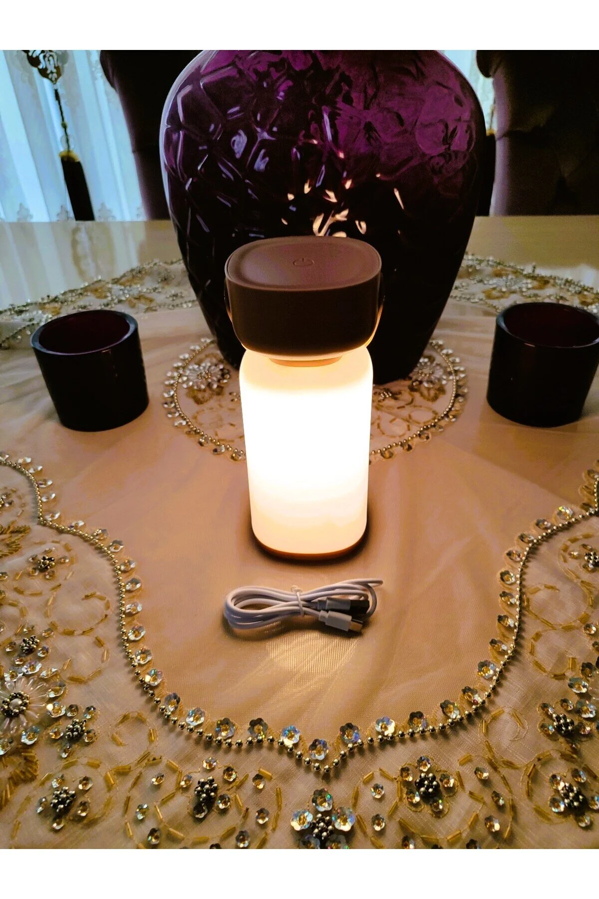 آباژور LAILA TOUCH LAMPSHADE رنگ قهوه ای 19X8.2 سانتی متر Madame Coco