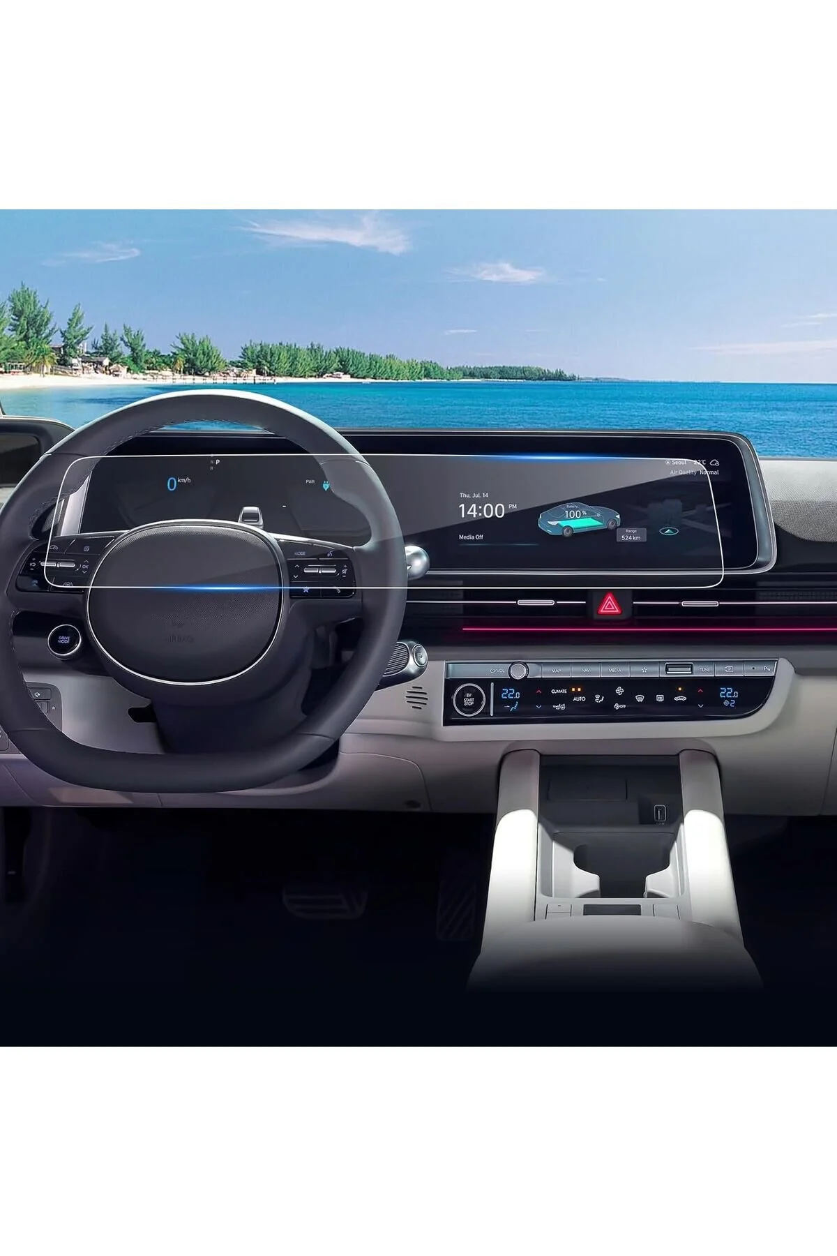قاب رادیوپخش HYUNDAI IONIQ 6 سازگار با 2024 2025 INSTRUMENT AND NAVIGATION صفحه نمایش اطلاعات بزرگ 9H محافظ نانو Mobilite