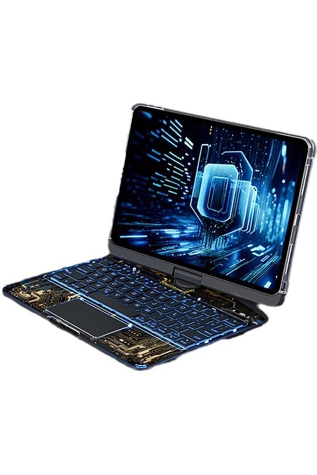 کاور تبلت کیف IPAD PRO 11 CASE VALES با صفحه کلید LED چرخشی مشکی Marsilyan