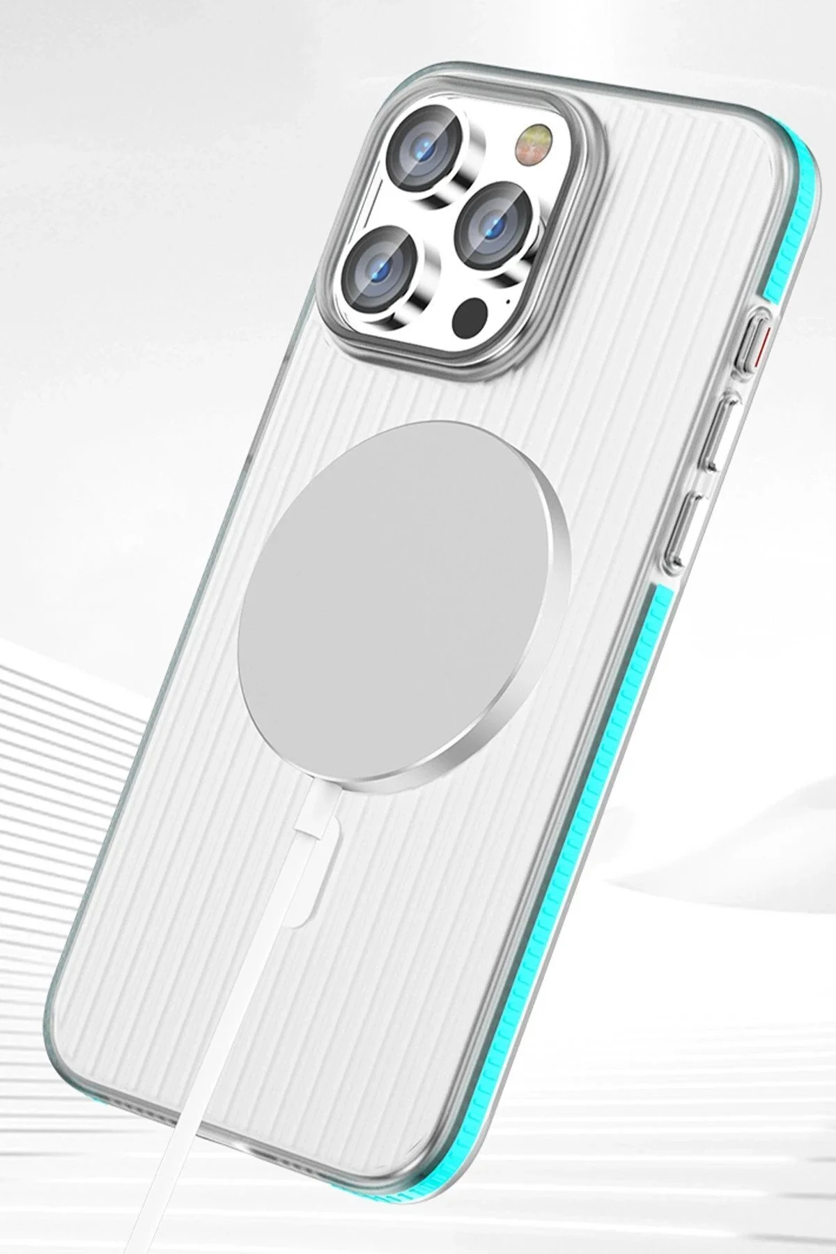 کاور و قاب IPHONE 15 PRO MAX LINE MAGSAFE COVER سفید Marsilyan