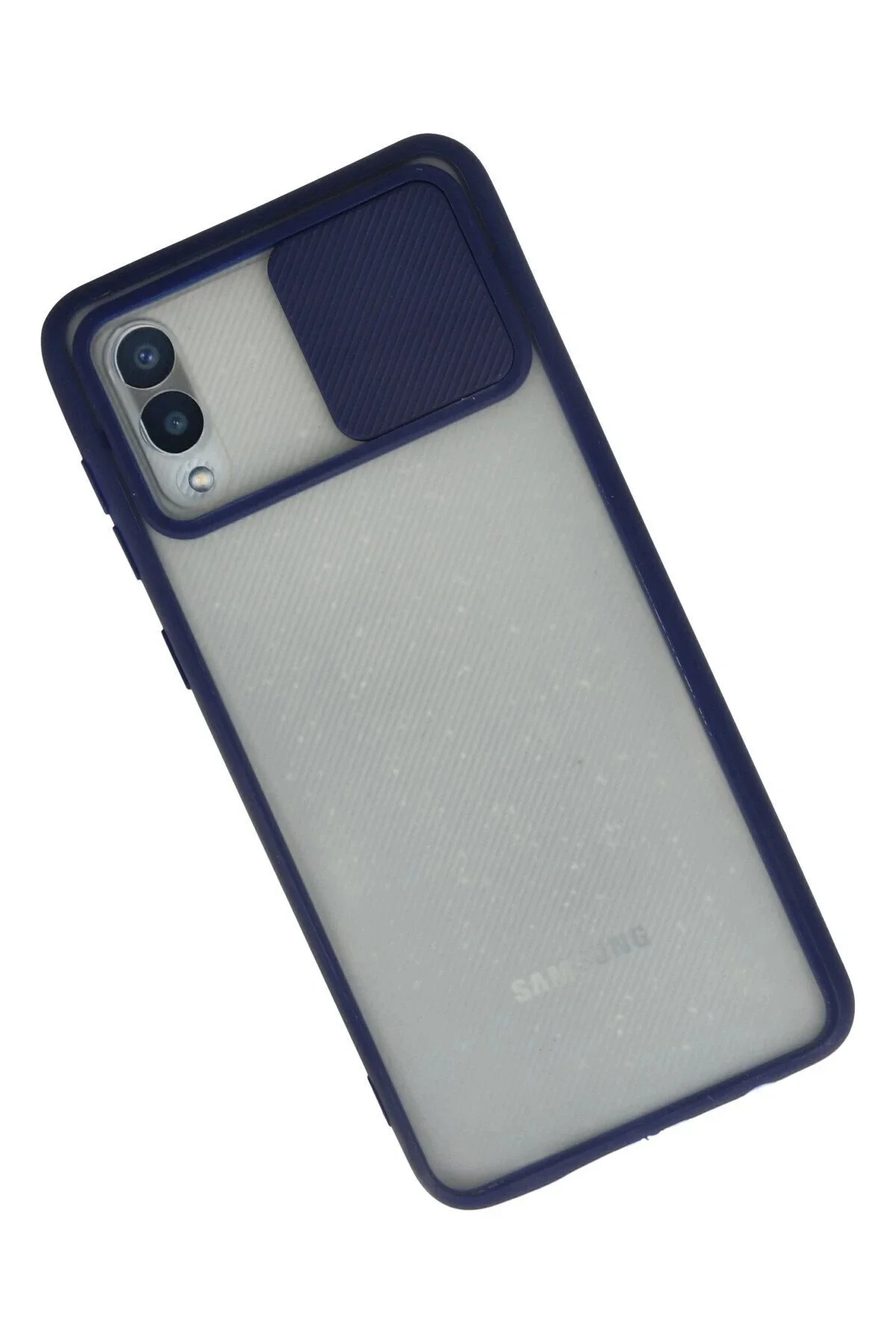 کاور و قاب SAMSUNG GALAXY A02 CASE PALM FROSTED CAMERA SLIDER NAVY BLUE Genel Markalar