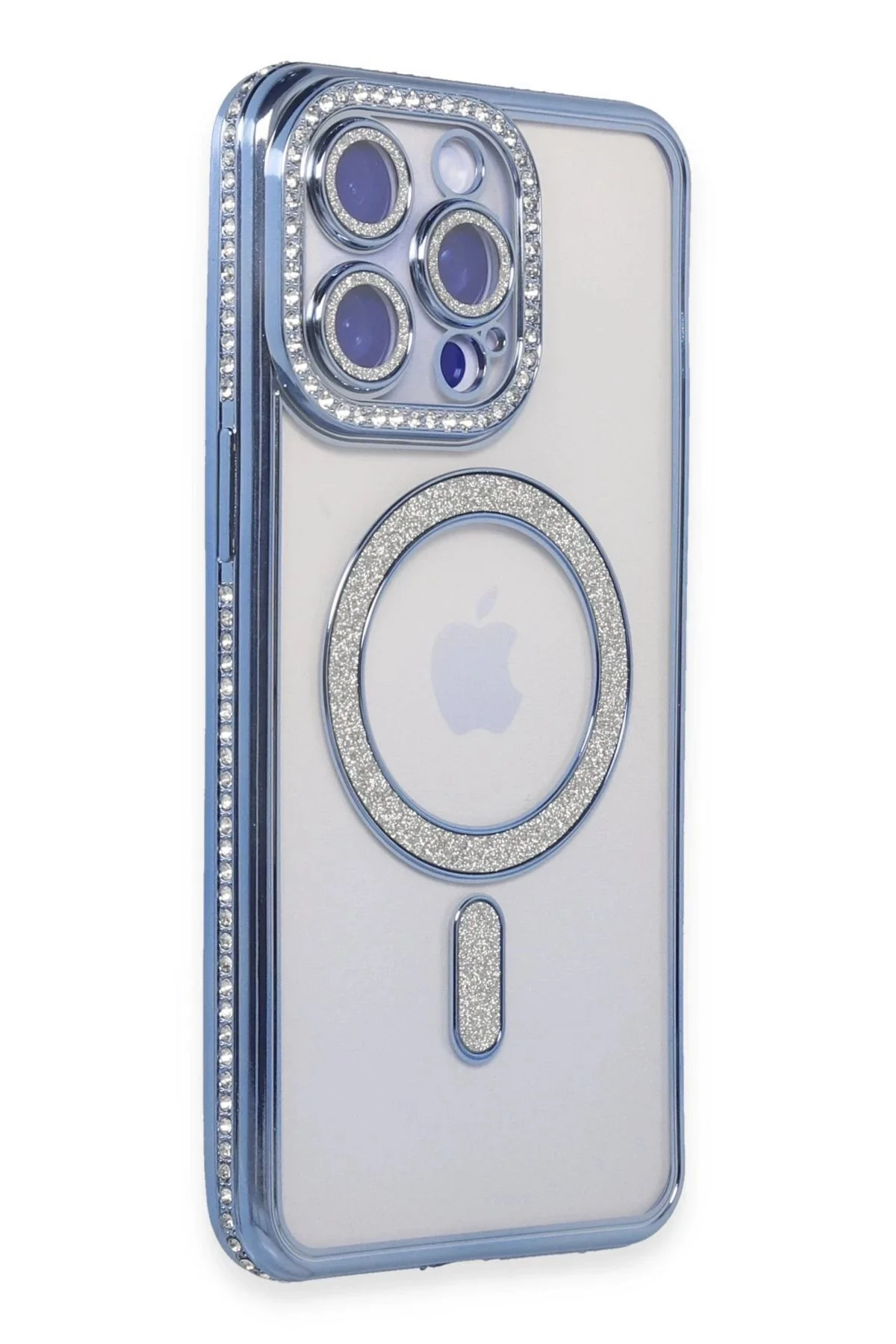 کاور و قاب IPHONE 15 PRO MAX CASE JOKE GLITTER MAGNETICSAFE BLUE Bodrum Ekipman