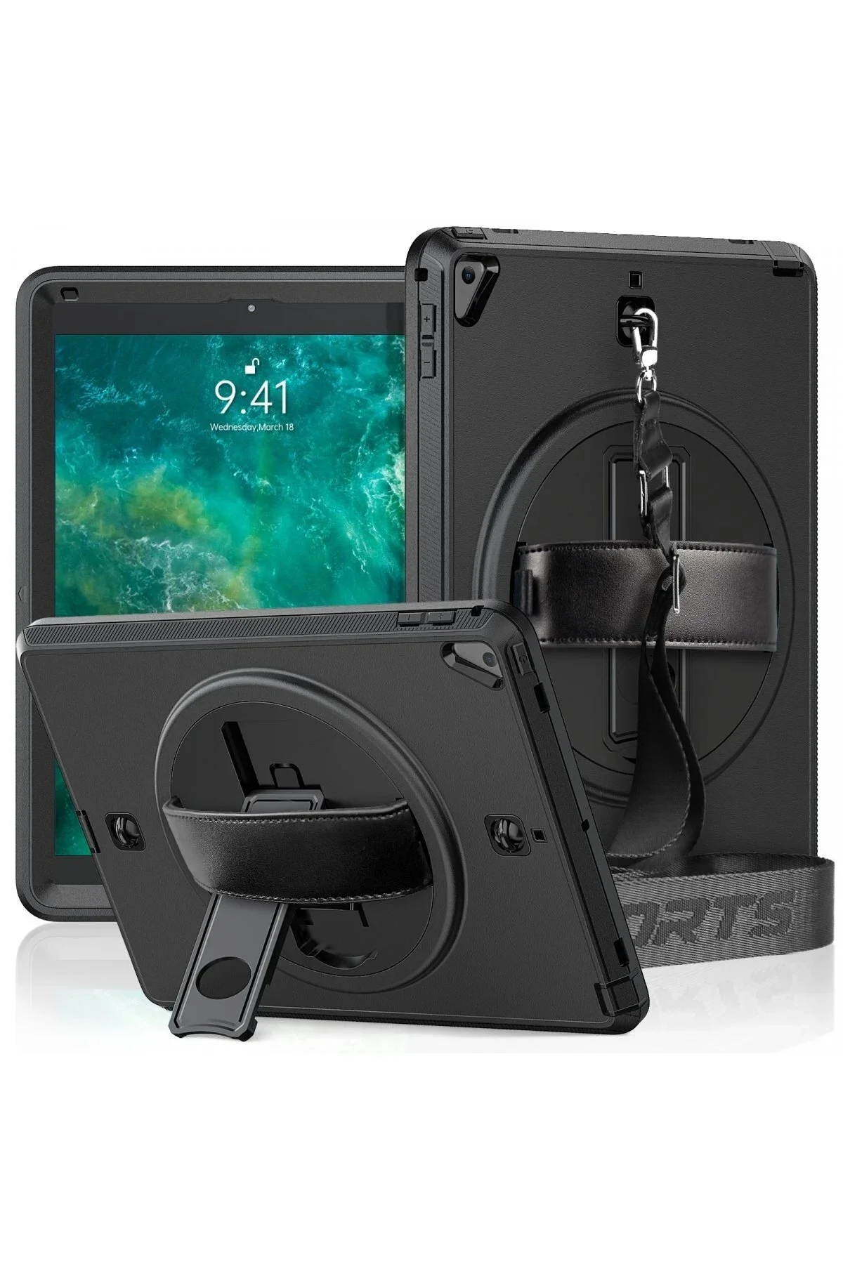 کاور تبلت جلد IPAD 5 AIR 9.7 CASE STRAP C OTTERBOX مشکی MKR