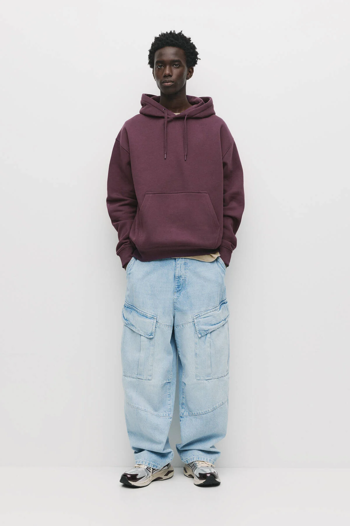 سویشرت پیراهن با هود اساسی اورجینال Pull & Bear