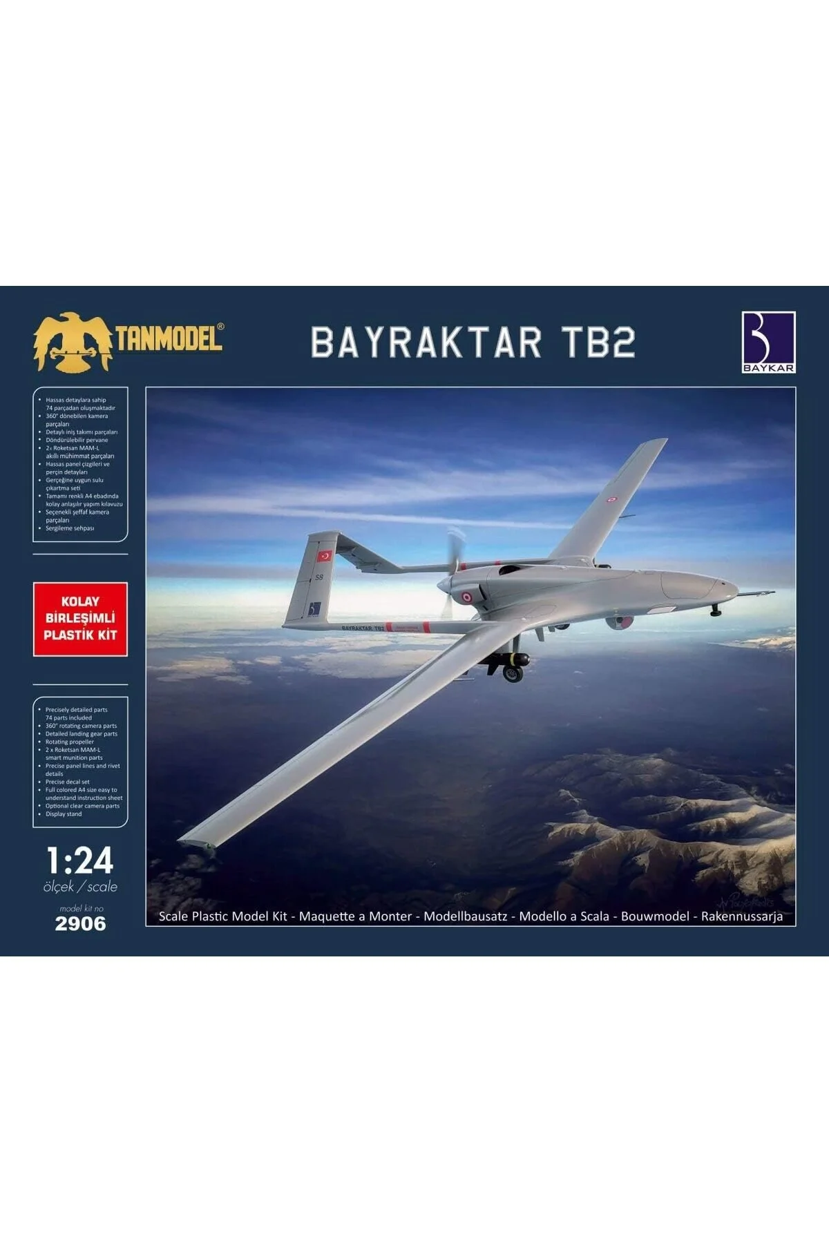 مدل خودرو BAYKAR BAYRAKTAR TB2 مقیاس 1 24 1171935 اورجینال STOREMAX