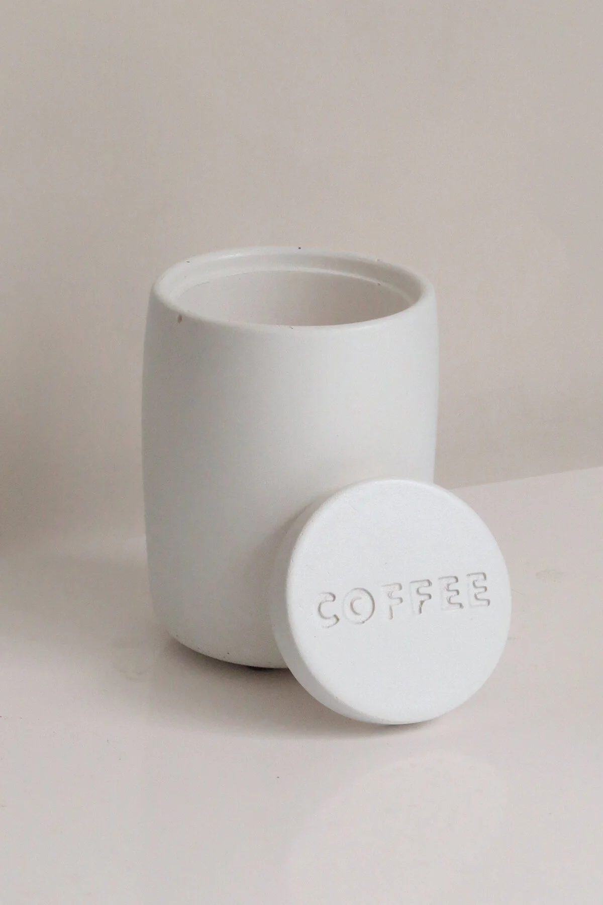 ظرف نگهدارنده سفید شیشه قهوه بتونی بولله اورجینال Ghogol Home