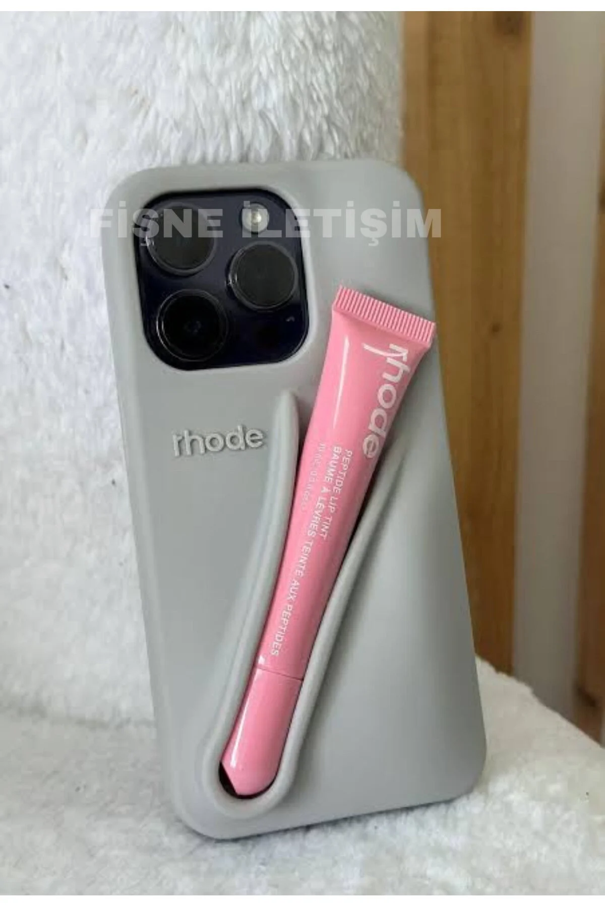 کاور و قاب رژ لب سازگار با 16 PRO خاکستری براق صورتی FİŞNEİLETİŞİM