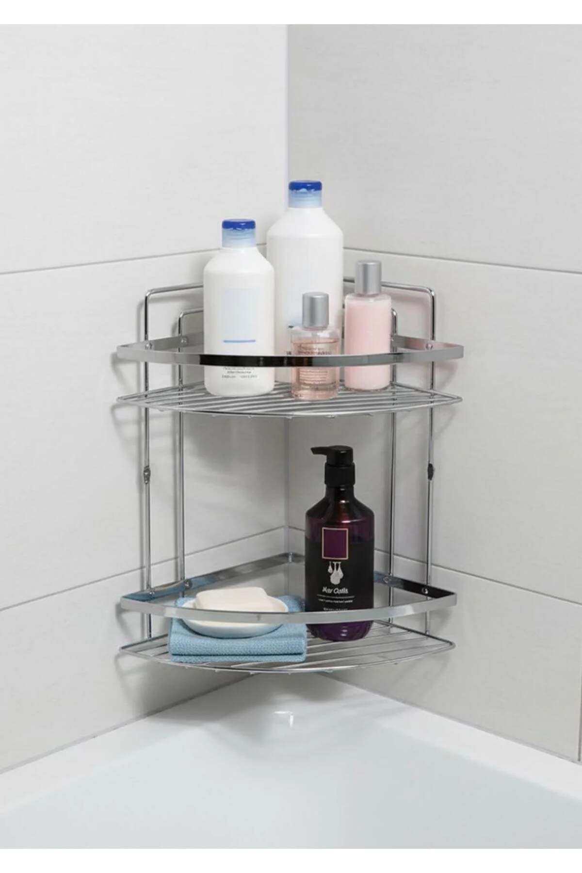 نظم‌دهنده حمام LALAMA CHROME SHELF 2 STOREY RETOREY REGOTULATOR SHAMPOO STAINLESS HomeTarz