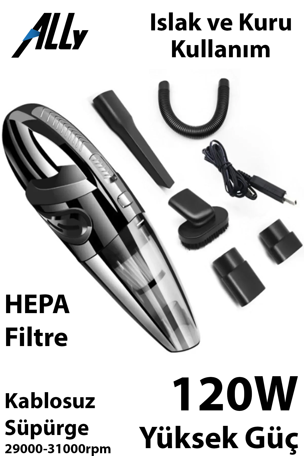 جاروبرقی داخل خودرو آلی R 6053 بی سیم و قدرتمند حرفه ای جارو برقی دستی ماشین خانگی خشک مرطوب 29000 31000RPM Kortec