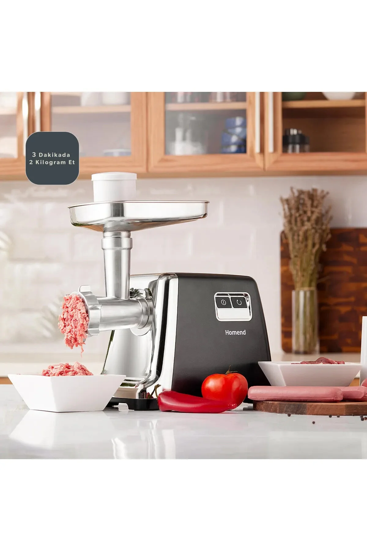 چرخ گوشت سیاه Meatbox 3100H دستگاه کباب استیل ضد زنگ  HOMEND