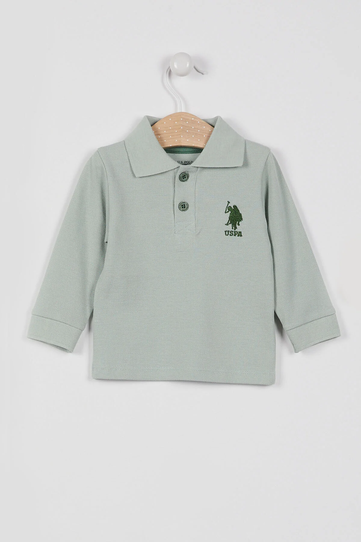U.S. Polo Assn. پایه. سویشرت یقه بلند پسرانه با مجوز کلاسیک خاکی Polo Assn