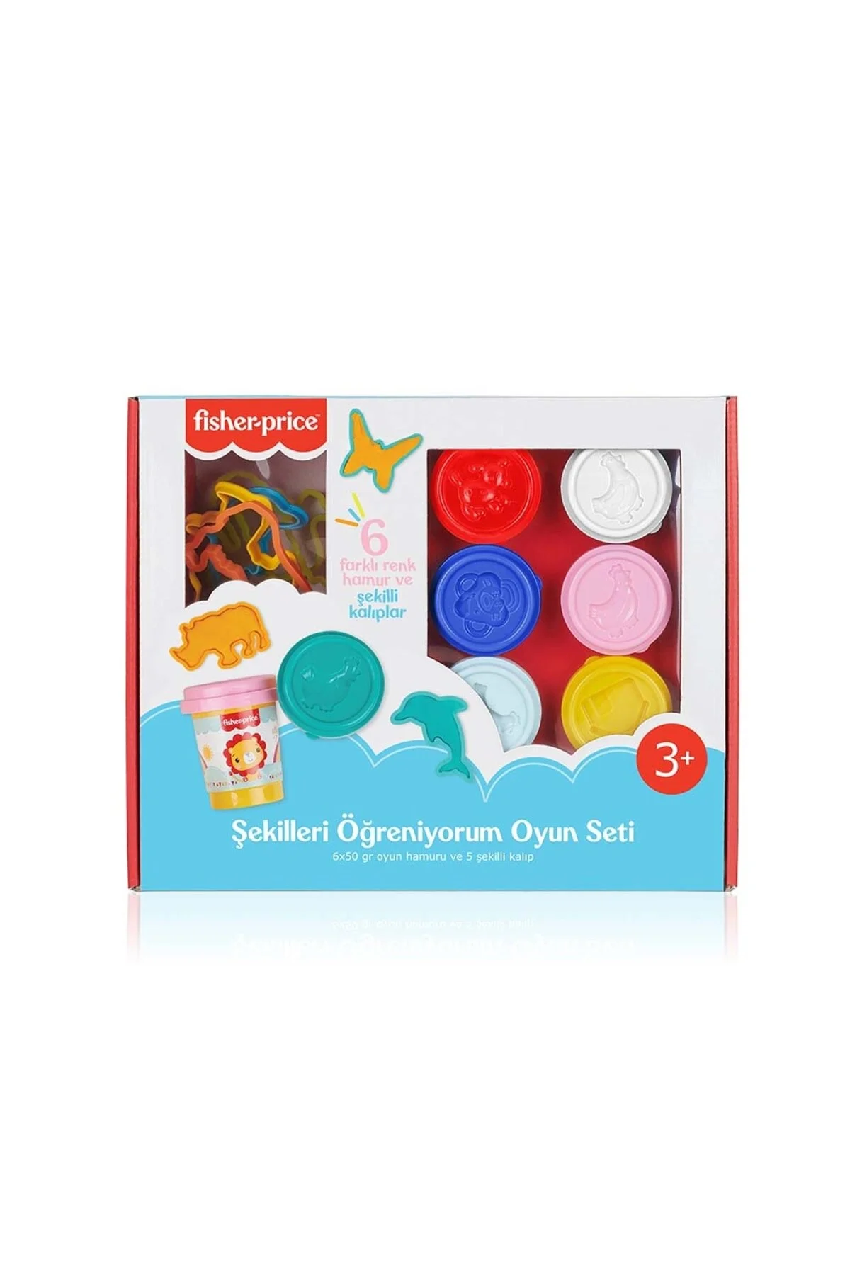 خمیر بازی چند رنگ من مجموعه های شکل را یاد می گیرم Fisher Price