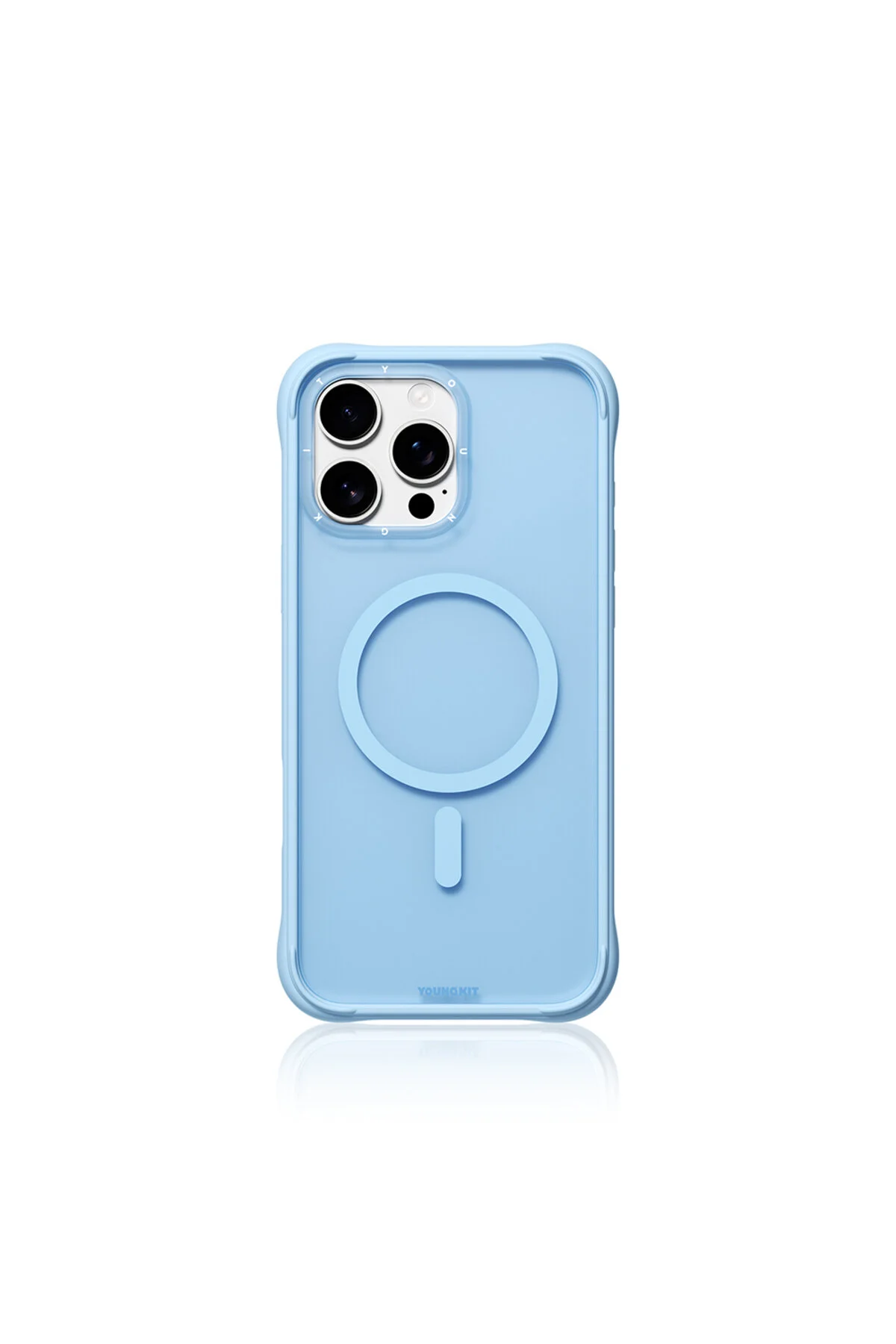 کاور و قاب محافظ سری MACAROON IPHONE 16 PRO MAX با ویژگی شارژ ایمن M آبی رنگ Youngkit