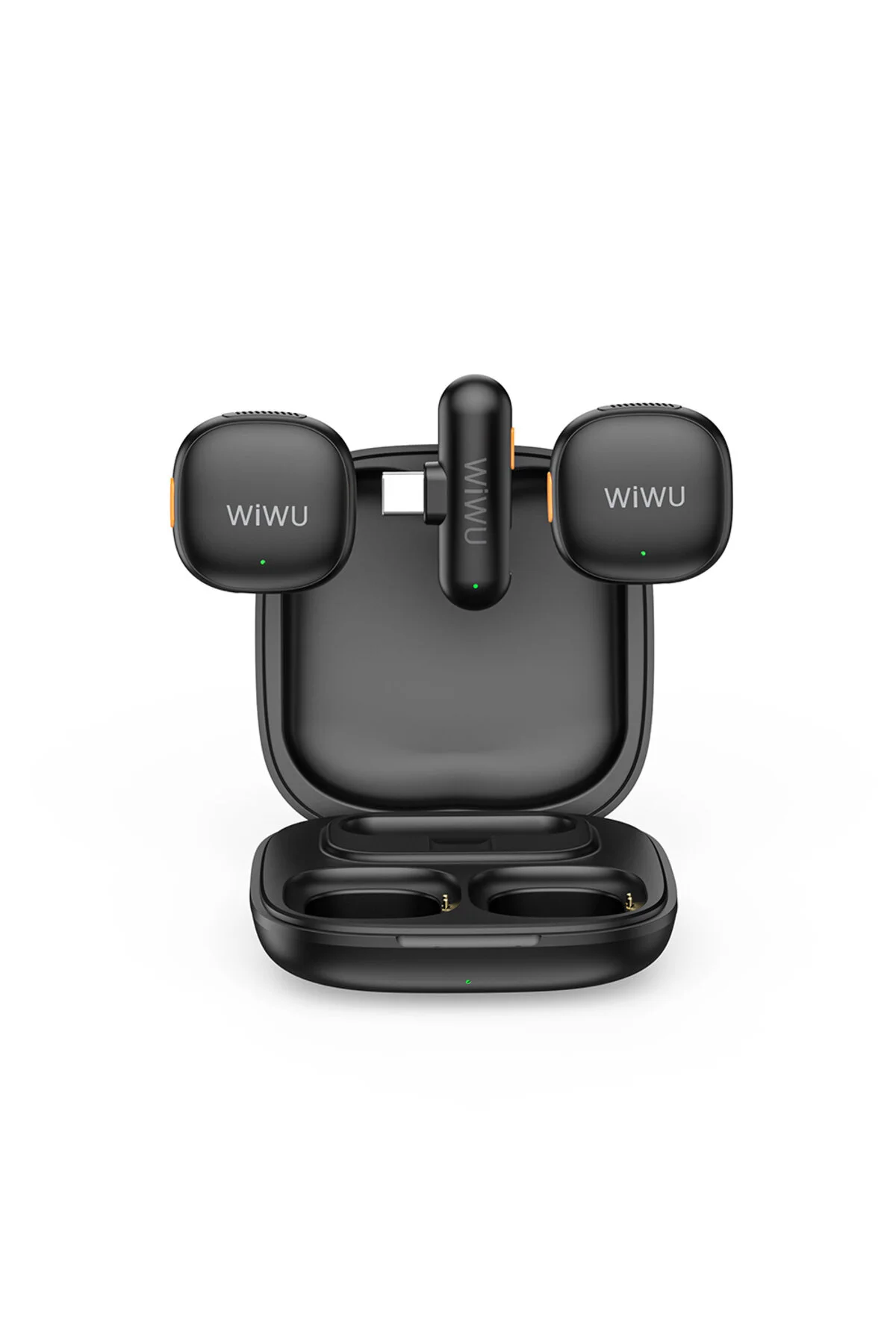 میکروفون پورت WI 2IN1 TYPE C هوش مصنوعی با پشتیبانی از بی‌سیم LAVALIER مشکی ANC WIWU