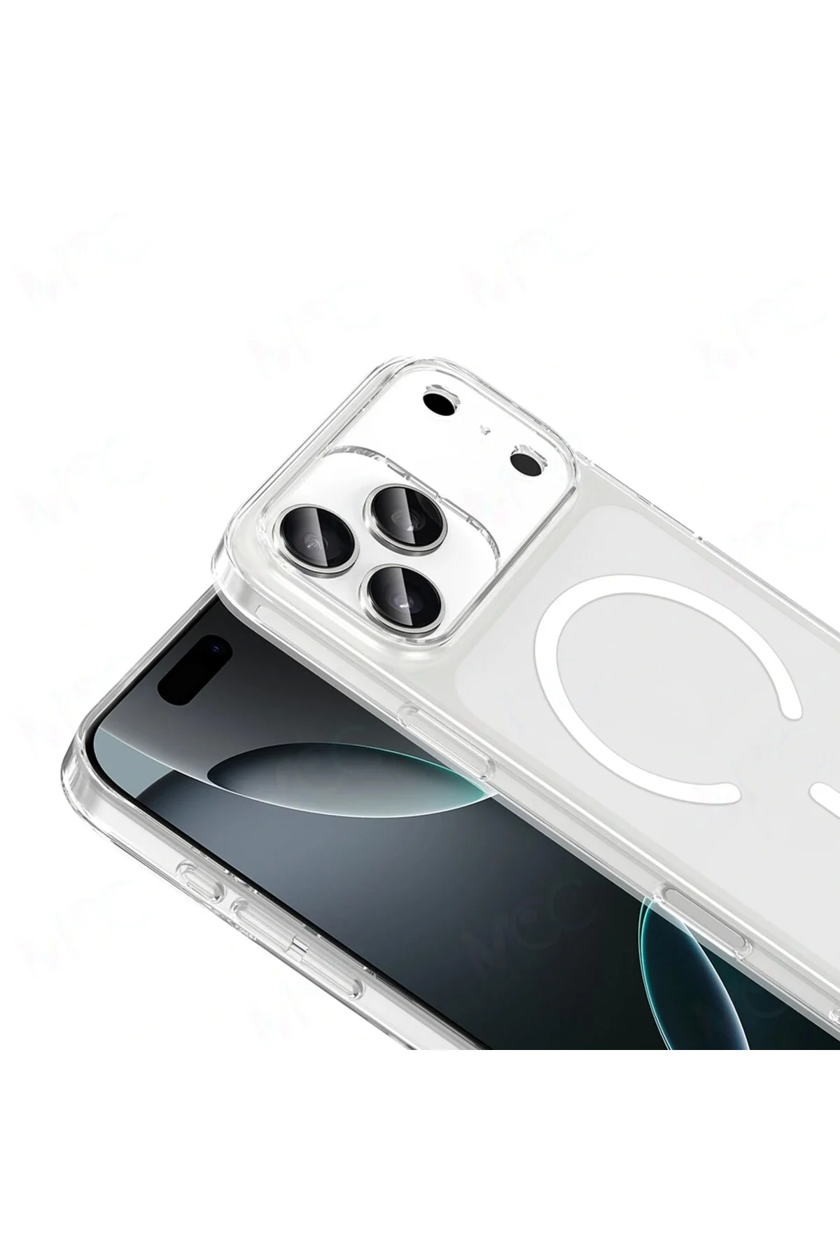 کاور و قاب پورت غیر زرد رنگ APPLE IPHONE 17 PRO MAX CASE با دوربین شفاف قابلیت شارژ M SAFE Redclick