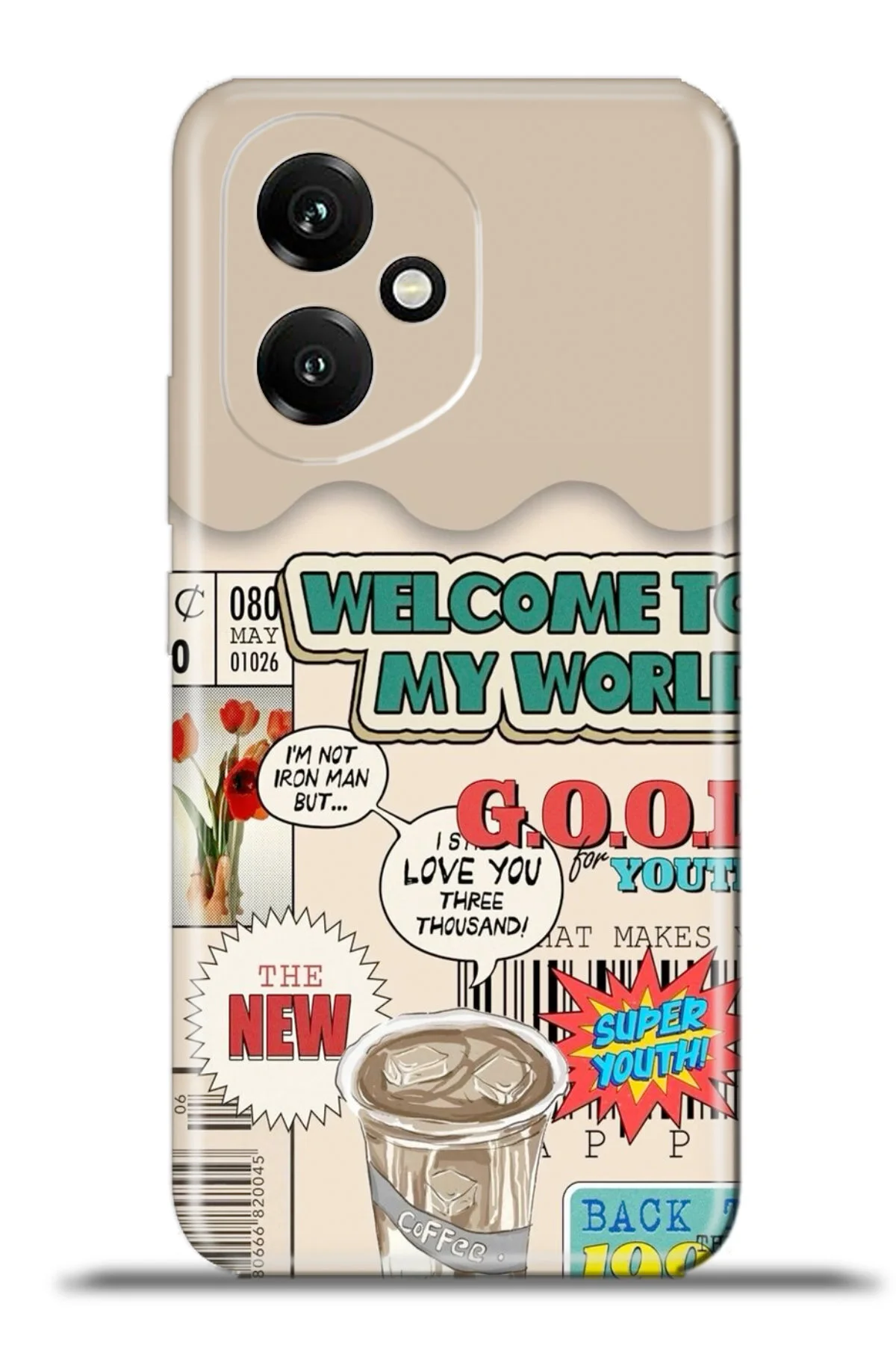 کاور و قاب پوشش محافظ دوربین سیلیکونی انعطاف پذیر HUAWEI HONOR 400 COMPATIBLE CASE خوش آمدید Phucase