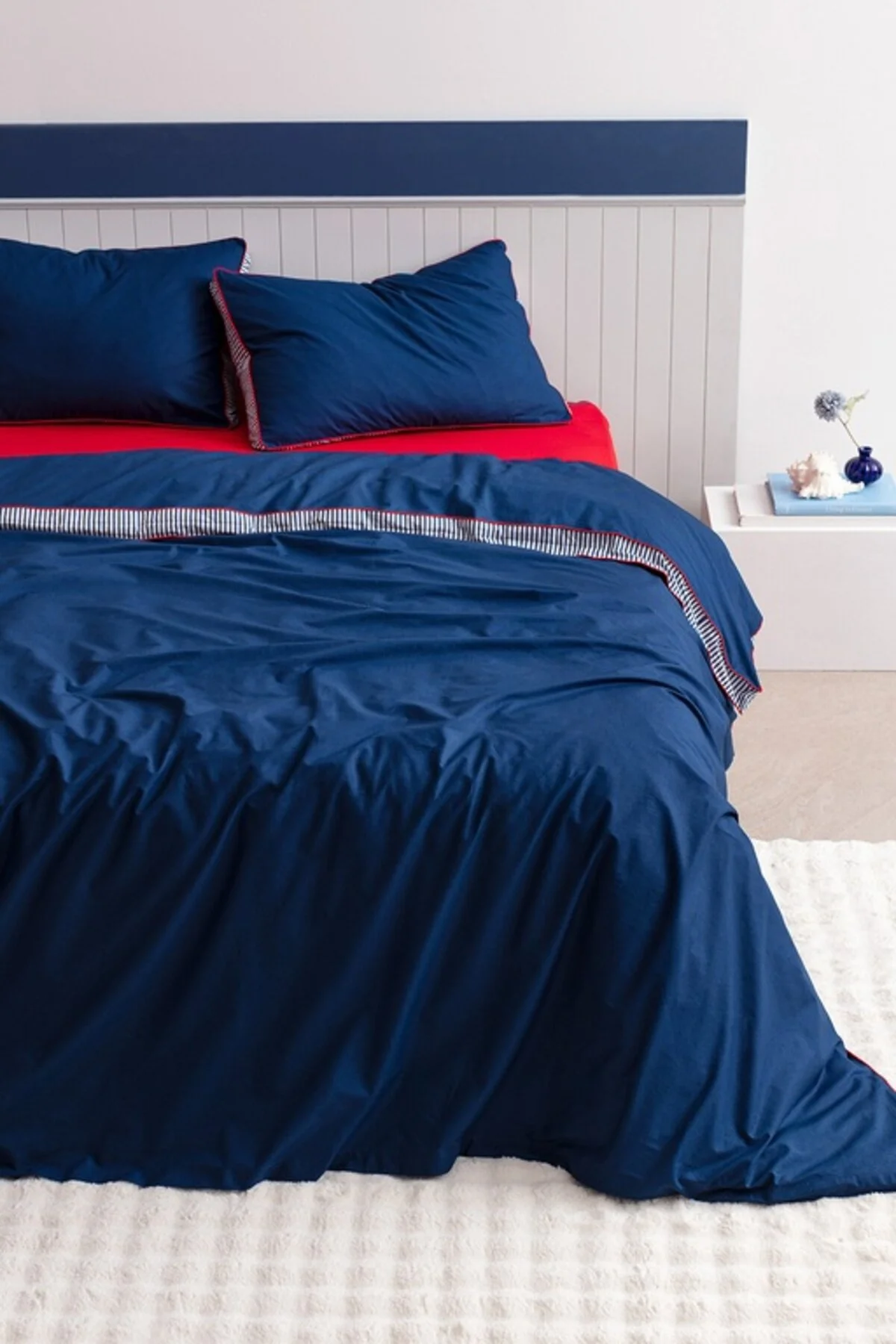 کاور لحاف دو نفره فصل جدید ALLURE DOUBLE 100 ٪ COVET COVER NAVY BLUE Madame Coco