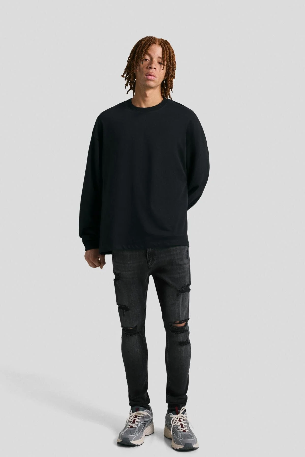 شلوار جین SUPERSKINNY JEAN پاره شده اورجینال Bershka