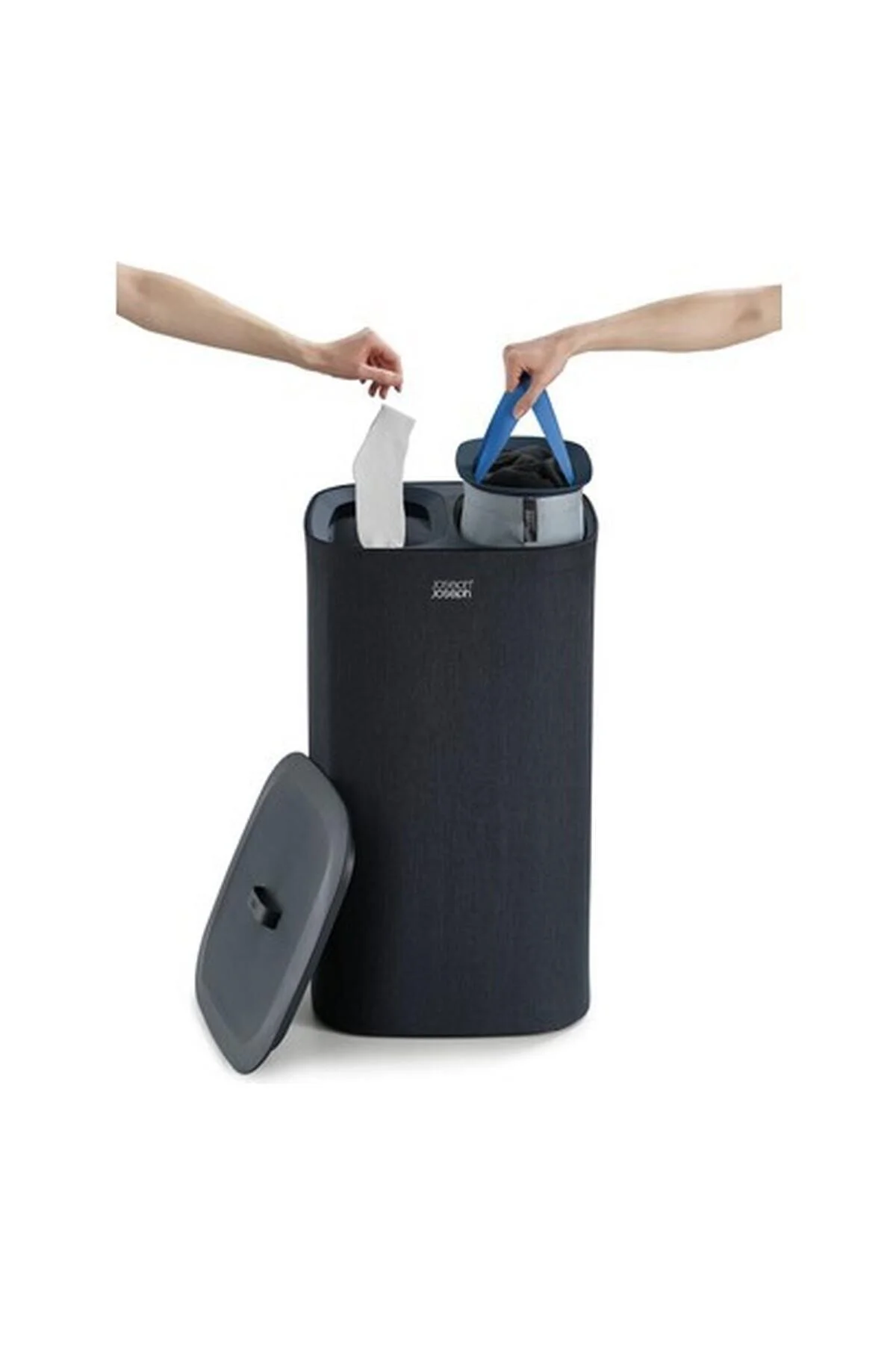 سبد رخت مشکی جدایی لباسشویی Tota 60 L سیاه Joseph Genel Markalar