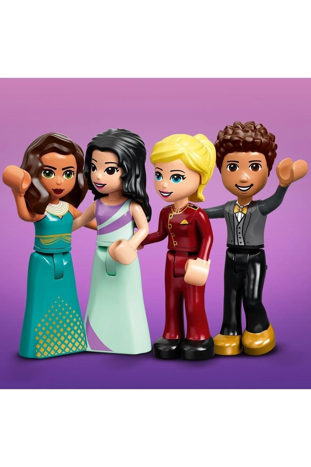 لگو و اسباب بازی های ساخت محور زرد پسرانه دخترانه بچگانه ® Friends Grand Heartlake City Hotel 41684 Emma, ​​Stephanie, River And Amelia Insert Mini Dolls LEGO