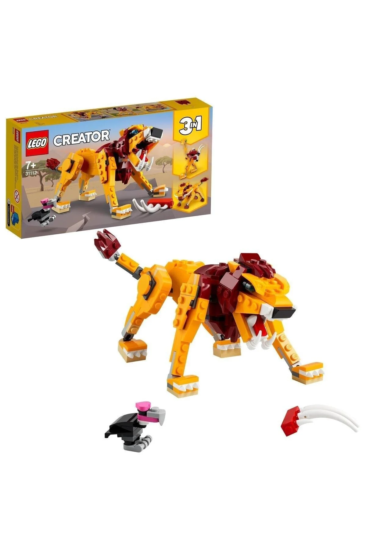 LEGO مجموعه ساختمان اسباب بازی Creator 3 in 1 Wild Lion 31112 (224 قطعه)