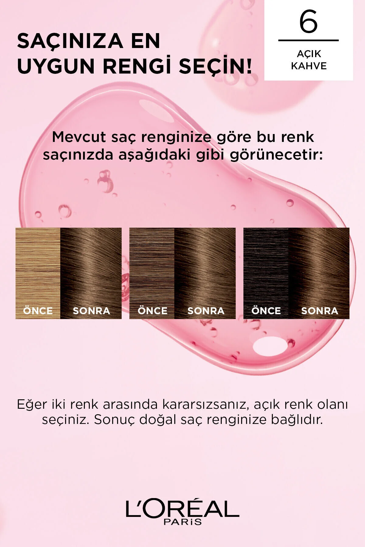 L'Oreal Paris رنگ مو کرم 100% پوشش موهای سفید Excellence رنگ قهوه ای روشن شماره 6