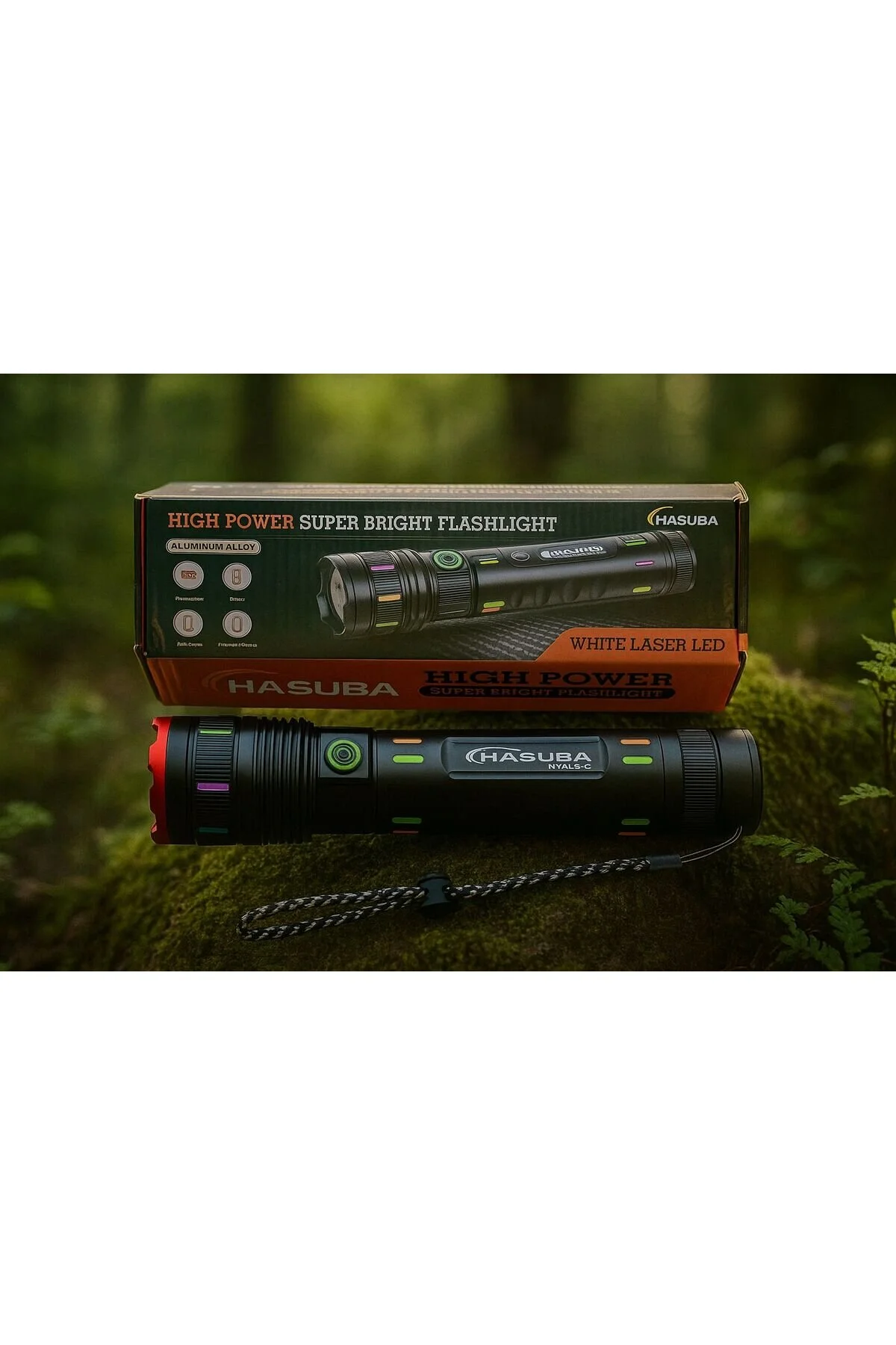 چراغ قوه LED شارژی فوق روشن با قدرت بالا HS 239 زوم HASUBA