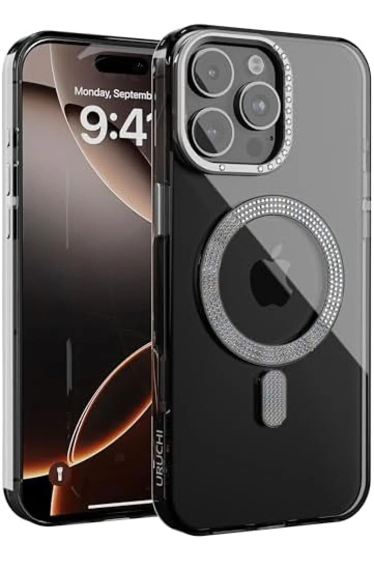 کاور و قاب محافظ سنگ شفاف MAG SAFE سازگار با IPHONE 16 PRO MAX غیر زرد میکا سخت آهنربای قوی N52 STOREMAX