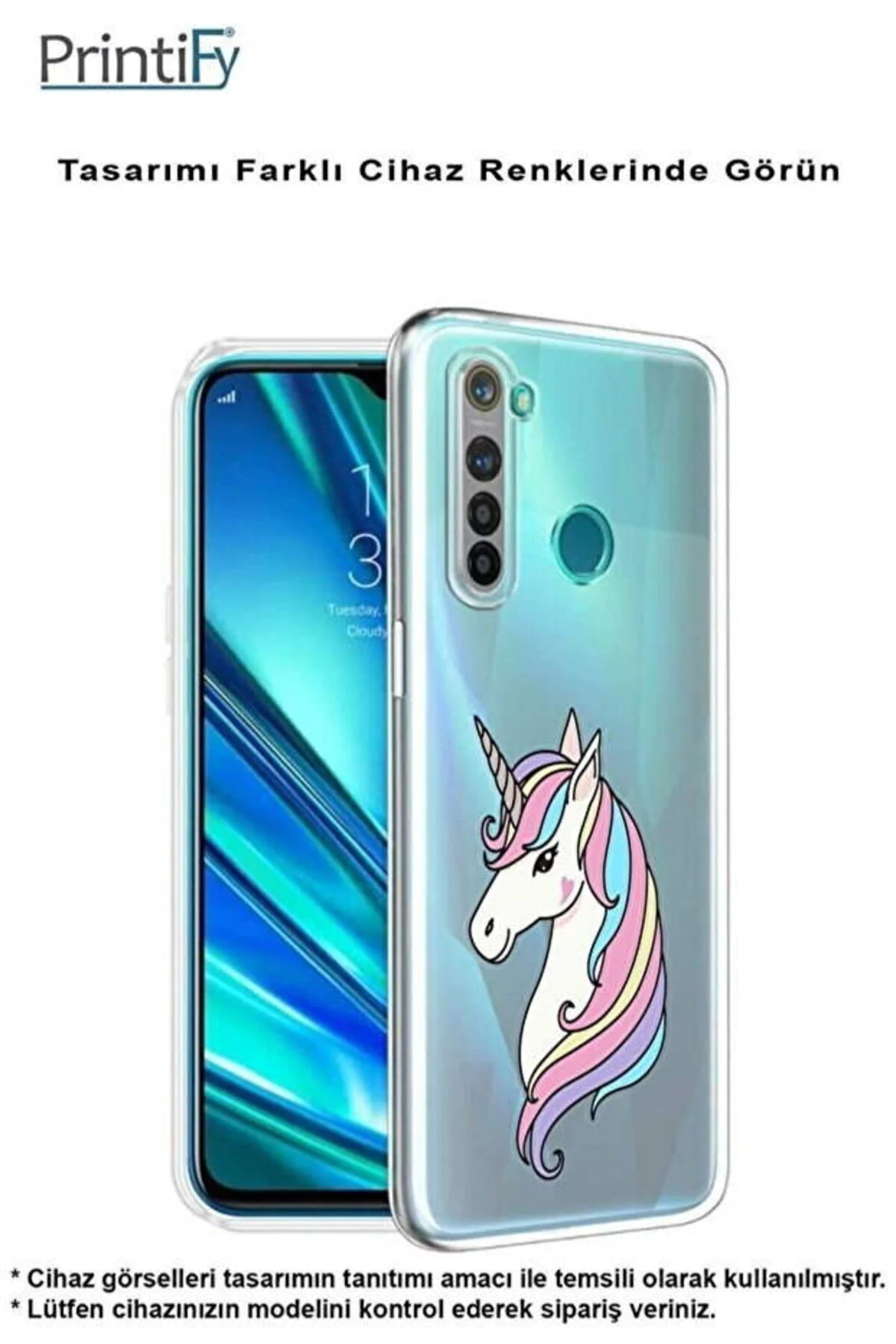 کاور و قاب سیلیکونی شفاف طرح UNICORN دار سازگار با APPLE IPHONE 17 PRO MAX PrintiFy