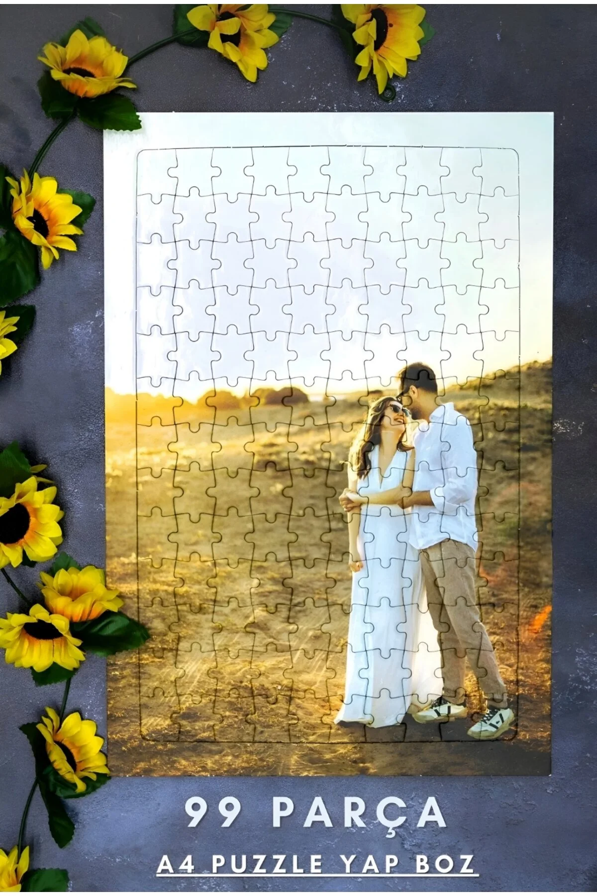 پازل اره منبت کاری مویی عکس شخصی هدیه تصویر 99 قطعه A4 CB Gift