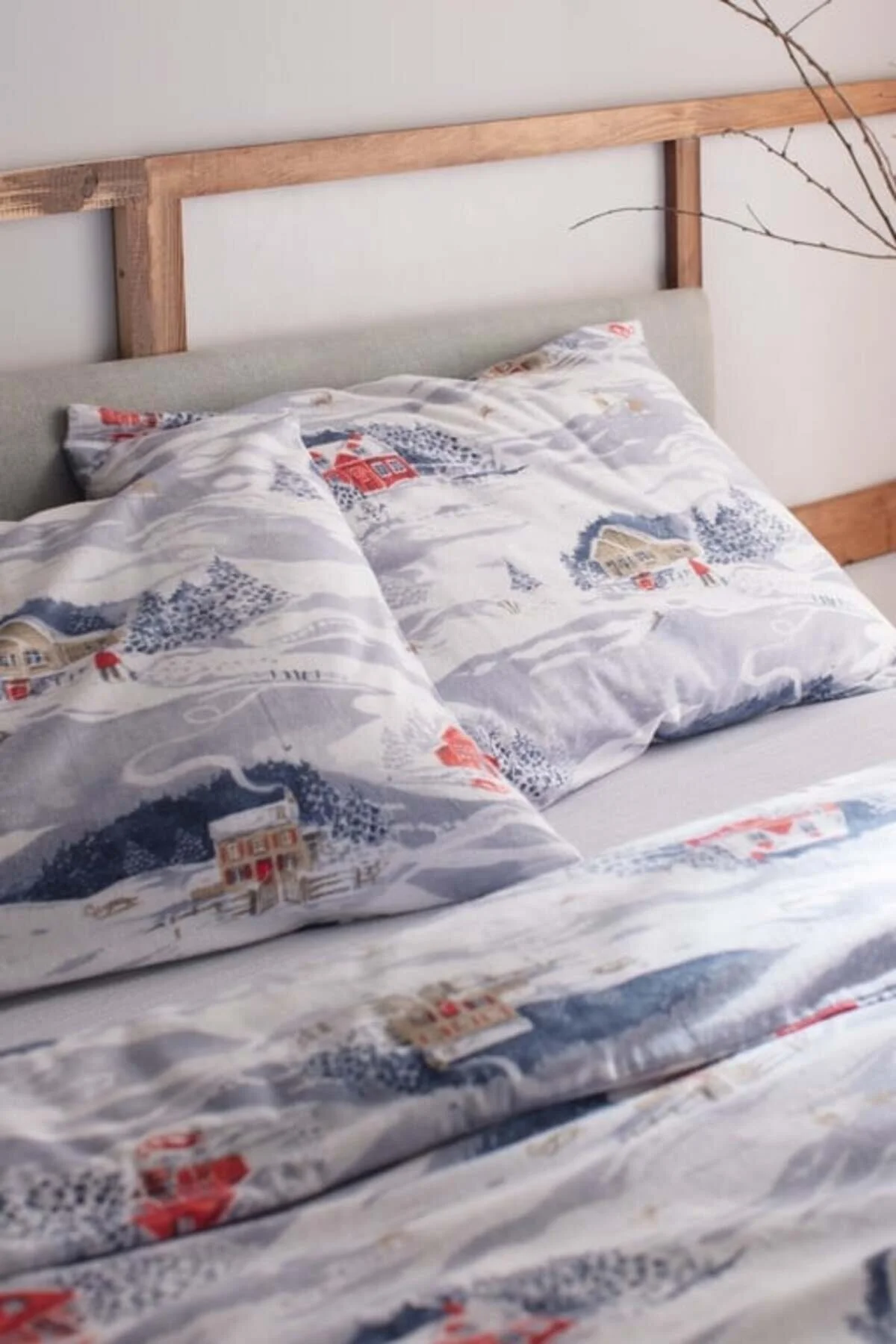 کاور لحاف دو نفره فصل جدید ERIG برابر 100 ٪ COTTON FLAND DUVET COVER آبی Madame Coco