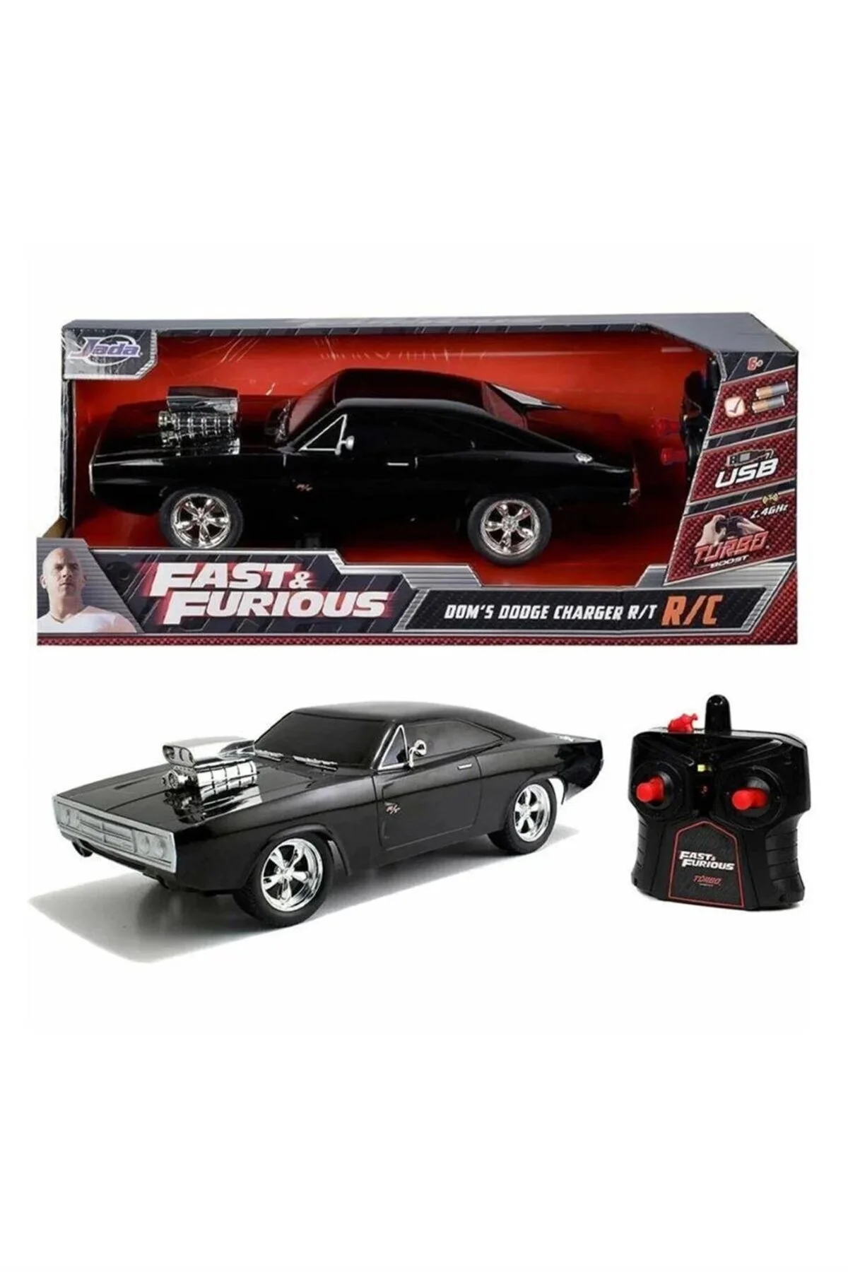 ماشین اسباب بازی SIMBA 253206004 FAST & FURIOUS DOM'S 1970 DODGE CHARGER 1:16 Genel Markalar