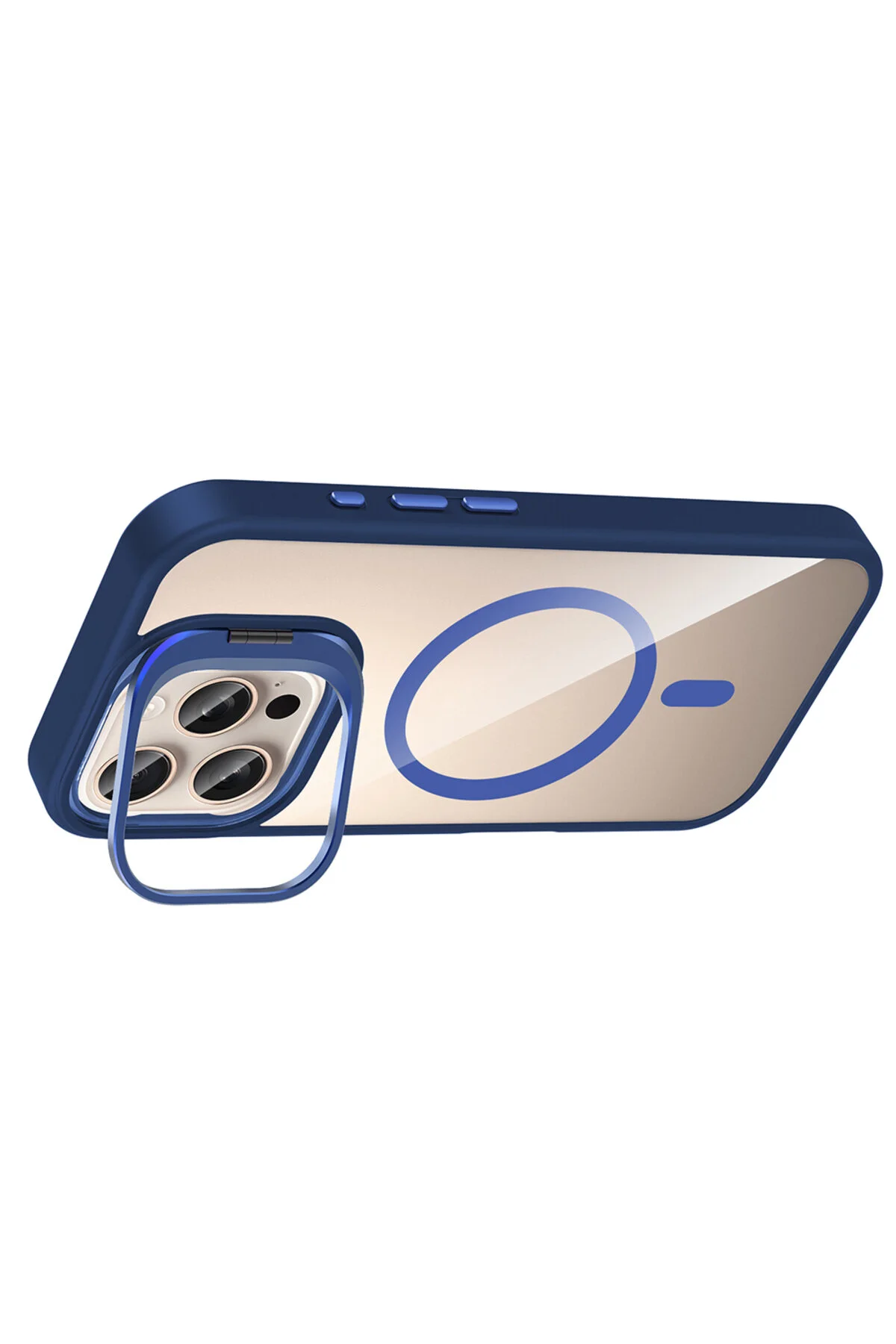 کاور و قاب سیلیکونی سخت آیفون 16 پرو با پایه محافظ دوربین MAGSAFE هدیه لنز halkhouse