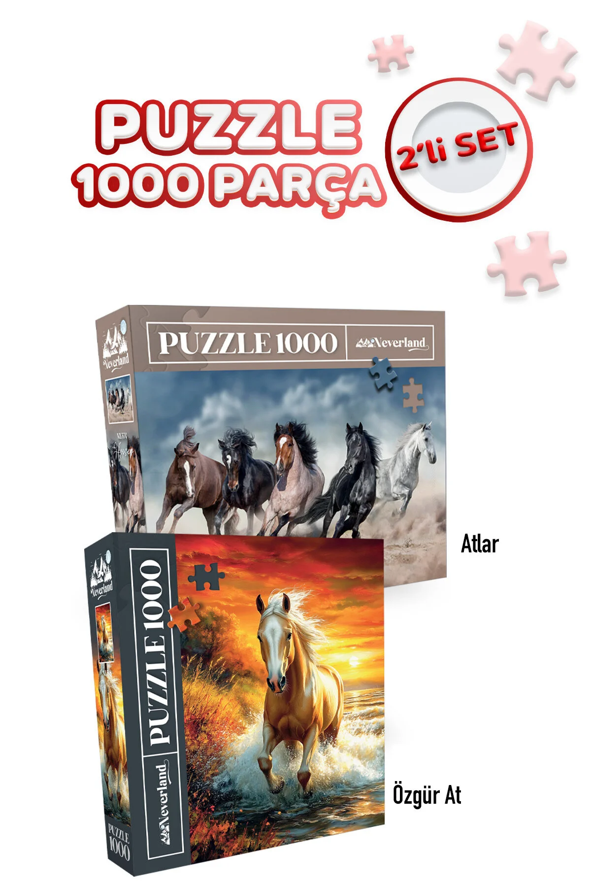 پازل 2 تکه 1000 اسب و رایگان Neverland