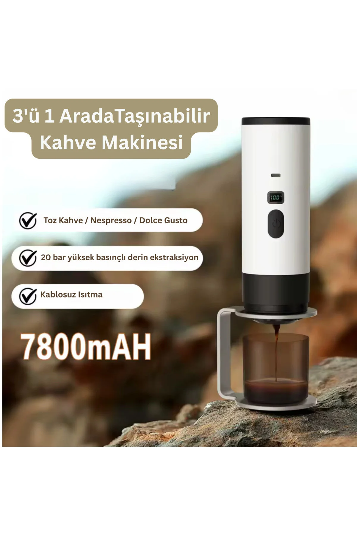 دستگاه اسپرسو و کاپوچینو قهوه ساز برقی بی سیم کپسول پودری برای ماشین خانه کمپینگ اورجینال IQTECH