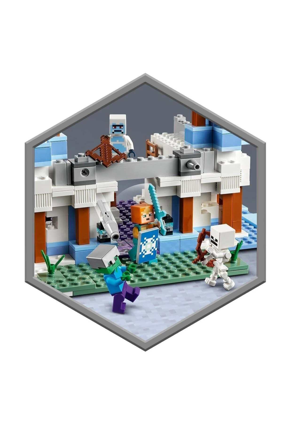 LEGO لگو ست اسباب بازی ساختنی قلعه یخی ماین کرافت 21186 برای کودکان 8 سال به بالا (499 عدد)