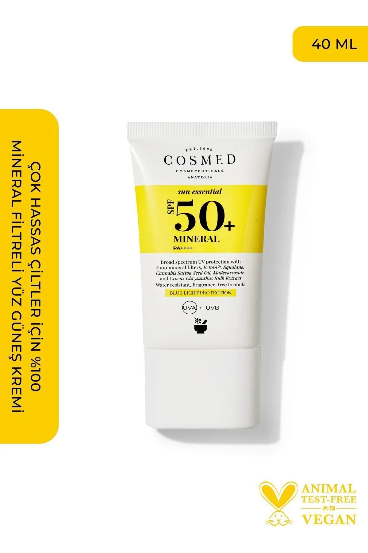 کرم ضد آفتاب صورت SUN ESSENTIAL MINERAL SPF50 40 میل COSMED