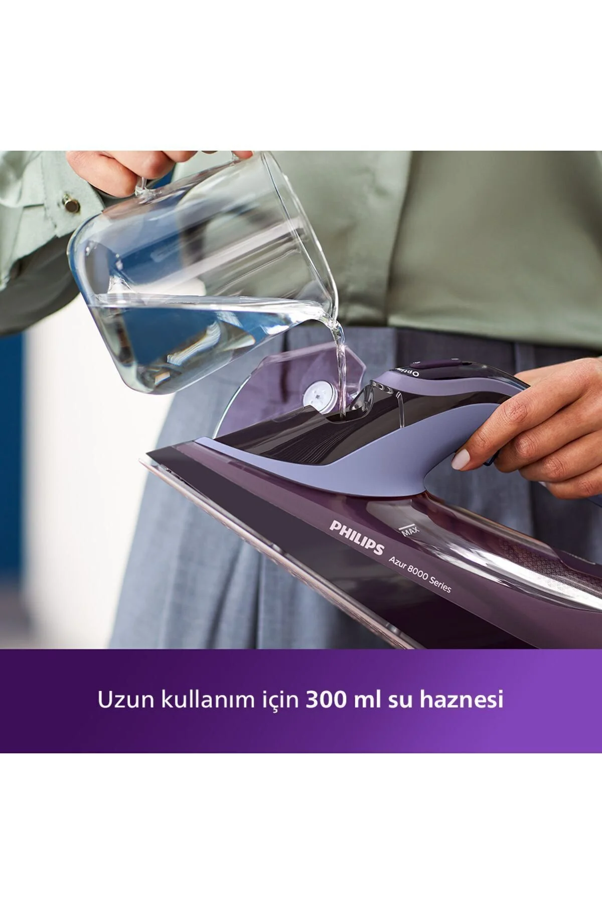 اتو بخار آزور سری 8000 3000 وات STEAMGLIDE شوک 240 گرمی ضمانت سوختگی صفر DST8021 30 اورجینال Philips