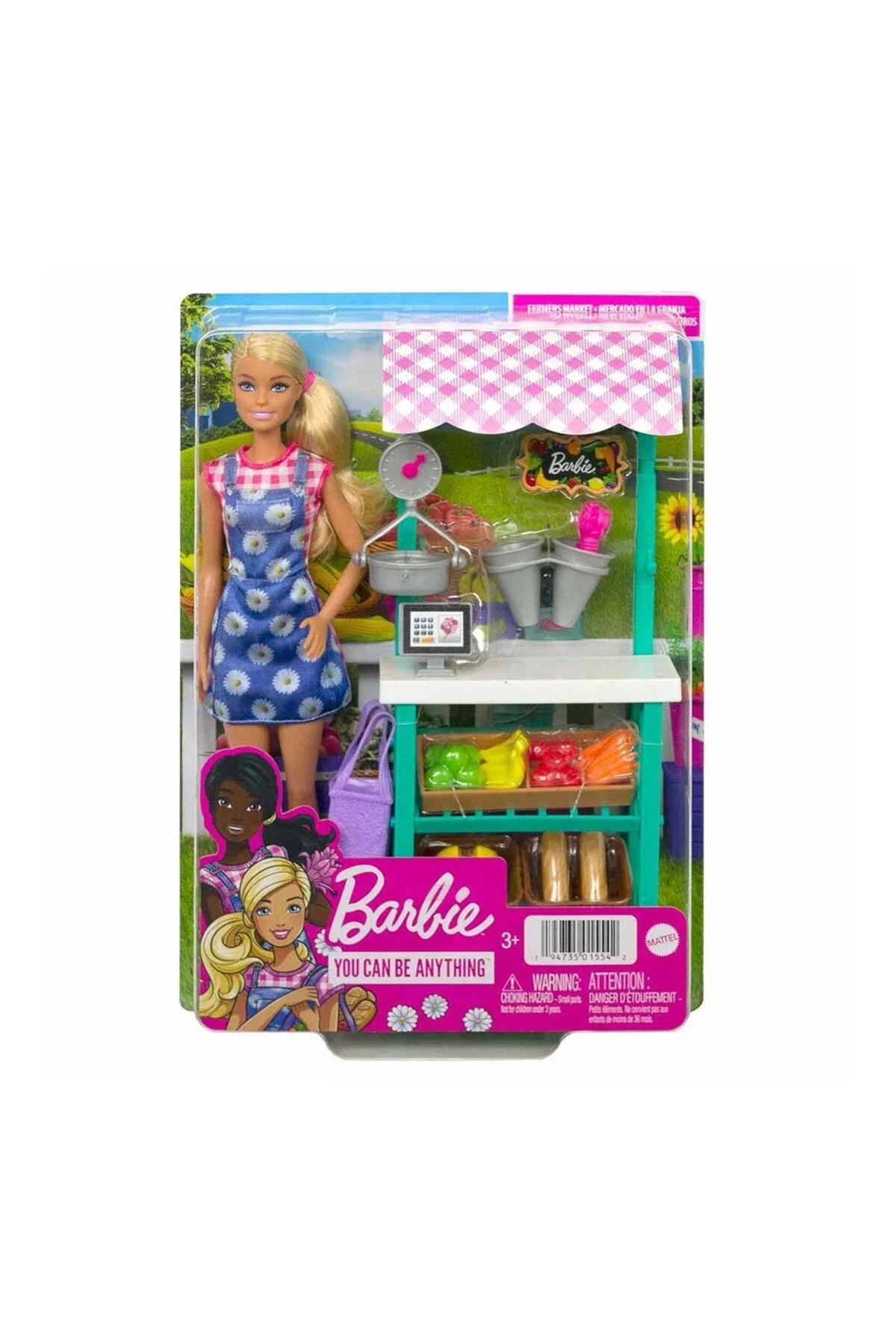 ست های بازی خانگی و آشپزخانه مجموعه بازار باربی کشاورز HCN22 Mattel