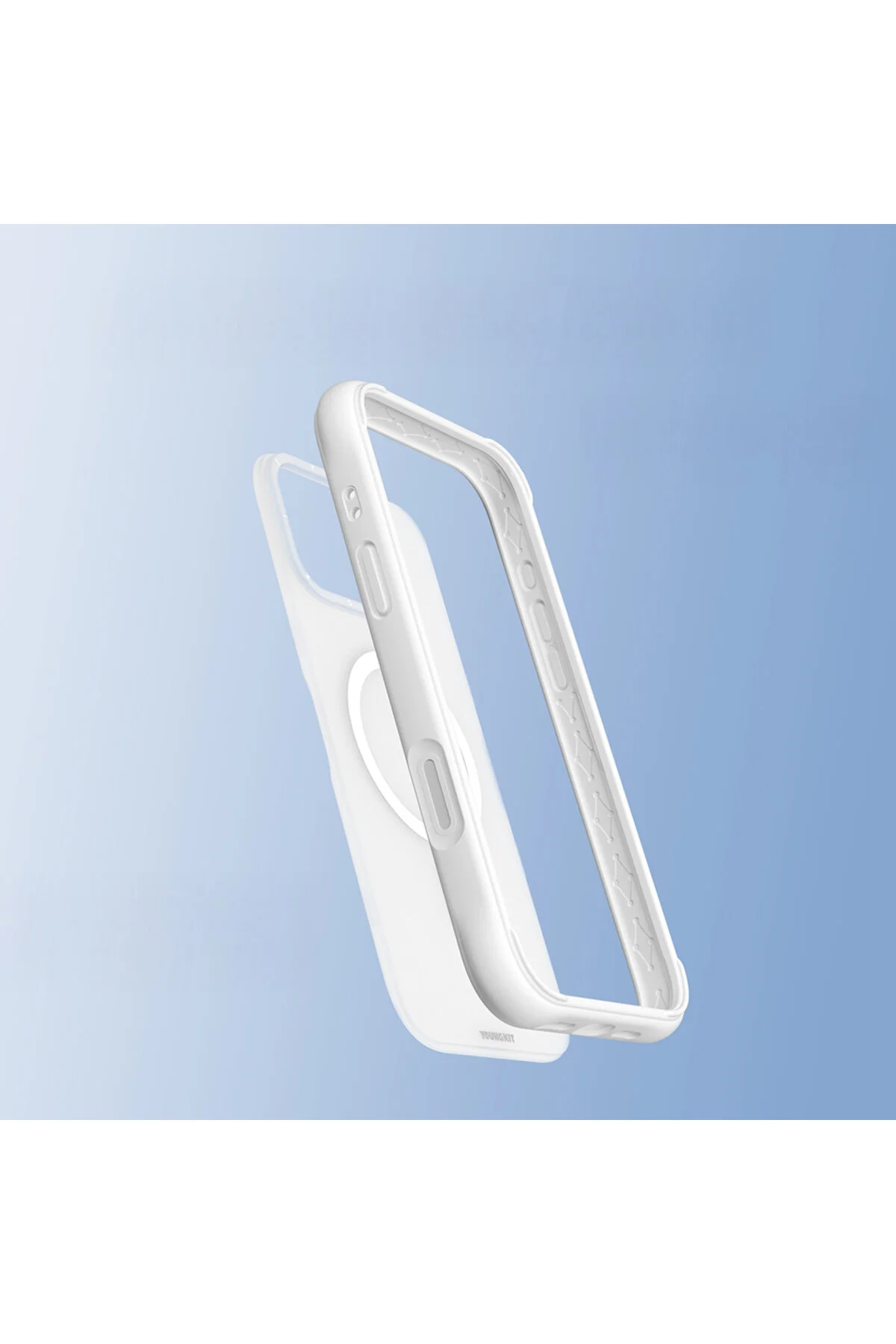 کاور و قاب IPHONE 16 PRO MAX سازگار با سری MACAROON ویژگی شارژ M SAFE سفید Youngkit