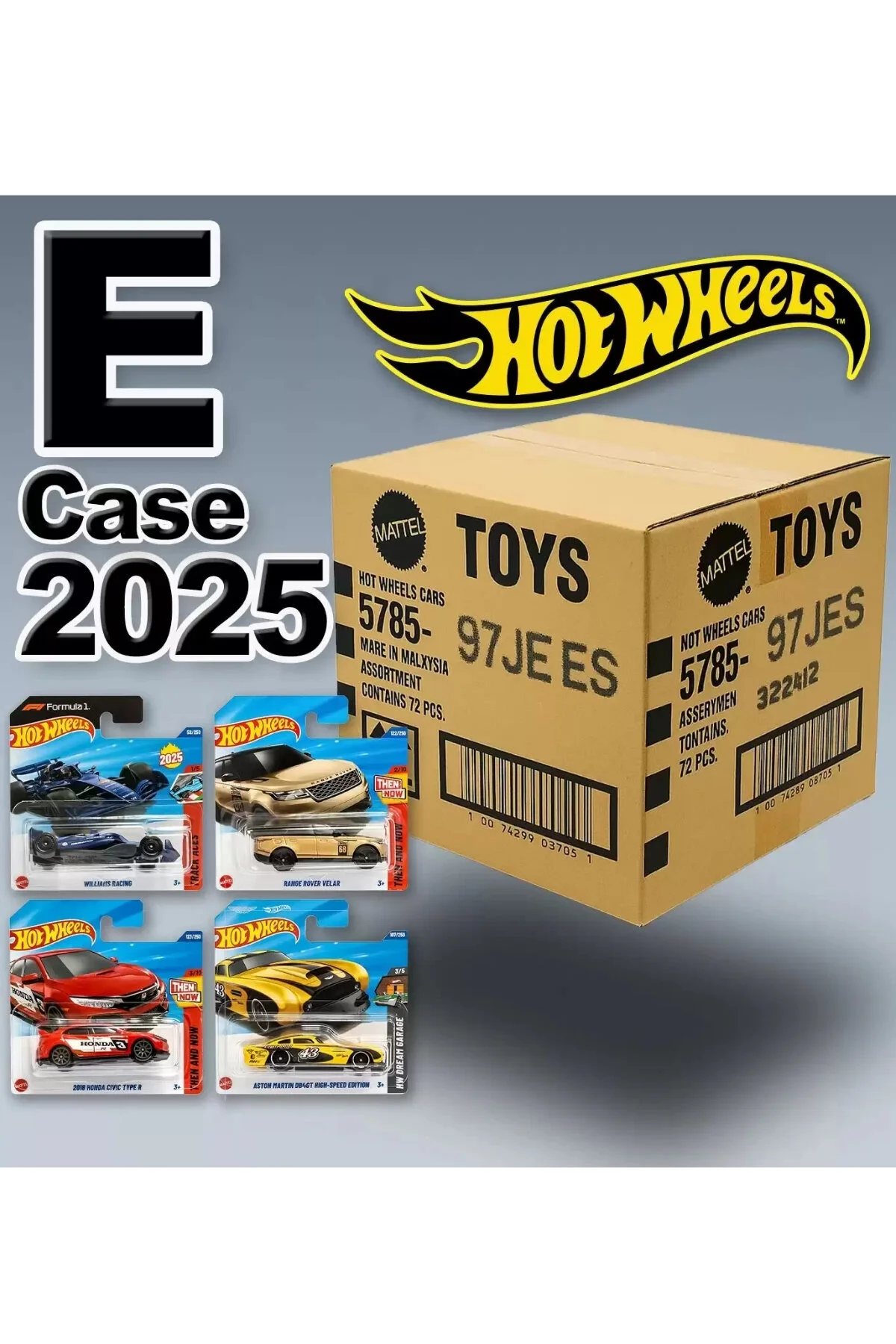 ماشین اسباب بازی 72'LI E CASE بسته نشده 2025 HOT WHEELS
