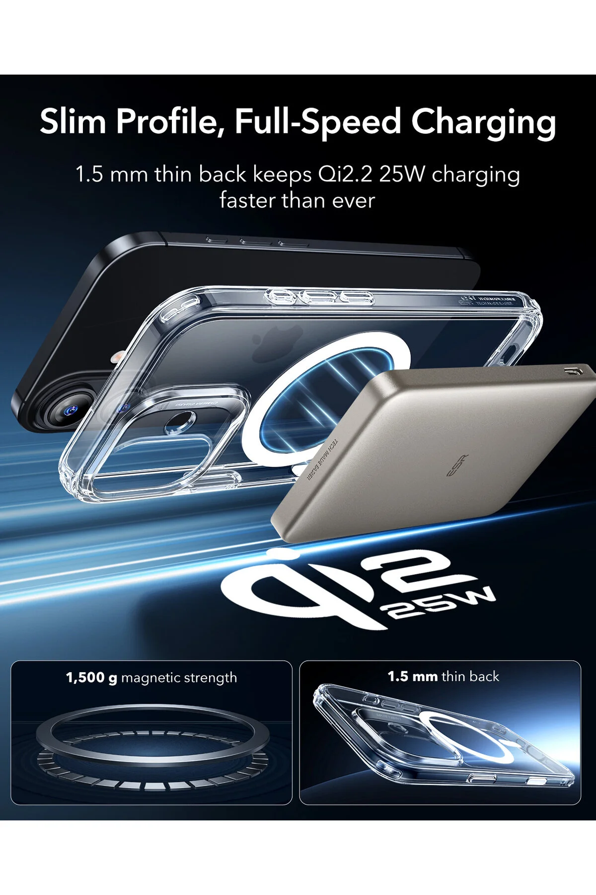 کاور و قاب APPLE IPHONE 17 کلاسیک HYBRID MAGSAFE CASE دکمه کنترل دوربین شفاف ESR