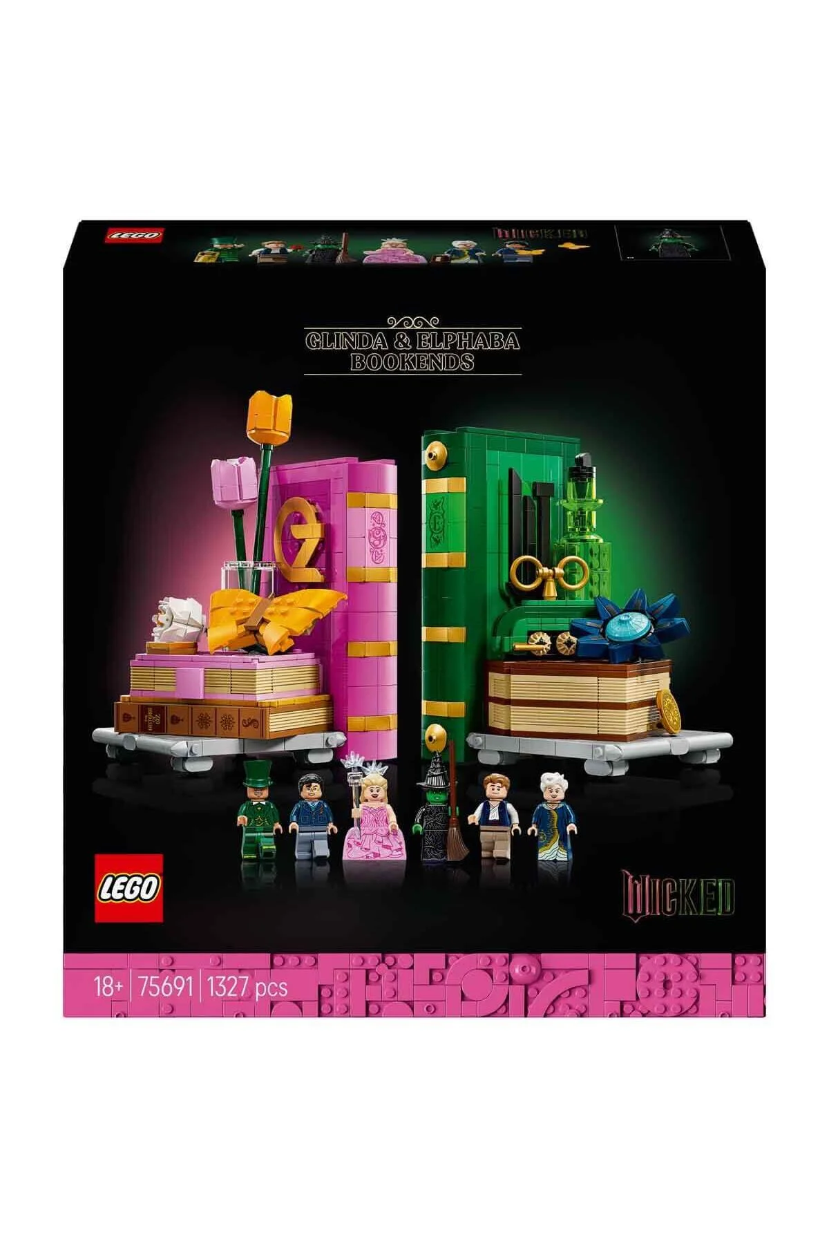 لگو و اسباب بازی های ساخت محور WICKED GLINDA AND ELPHABA BOOKENDS 75691 ست ساختمان مدل دکوراتیو برای بزرگسالان از ترکیه LEGO
