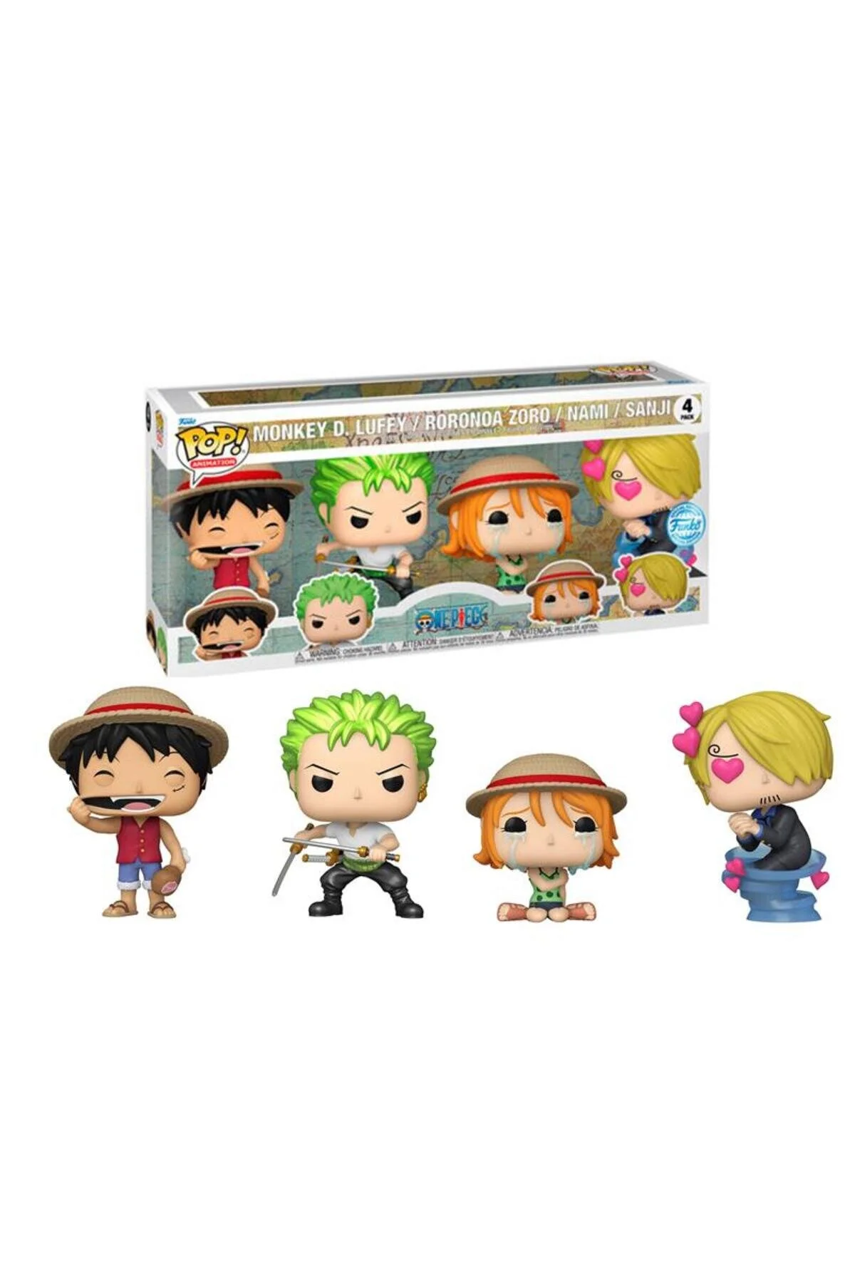 فیگور پویانمایی پاپ 4 بسته ONE PIECE MONKEY D.LUFFY, RORONOA ZORO, NAMI, SANJI نسخه ویژه از ترکیه Funko