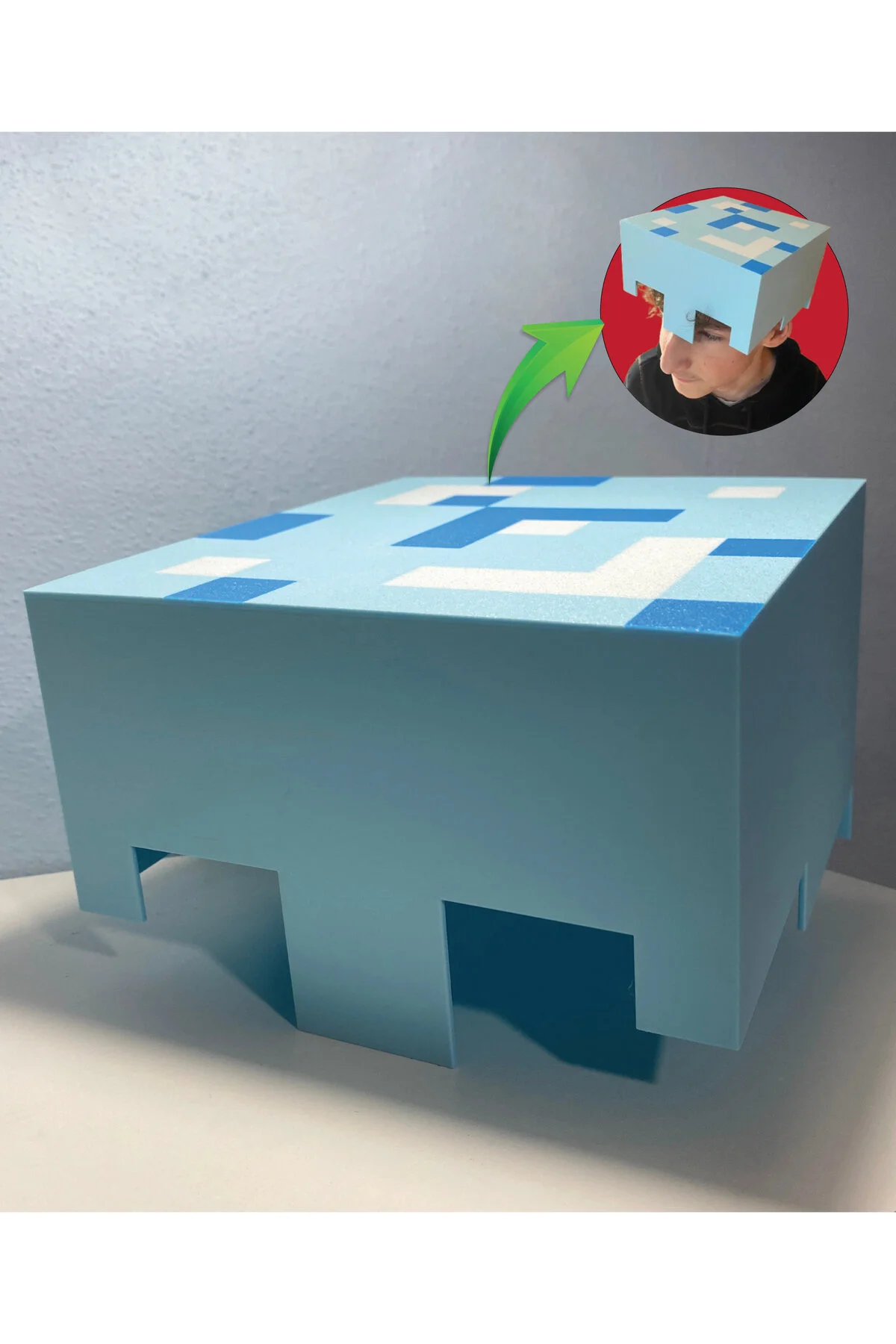 اسباب بازی های فیگور دیگر BLOCK ADVENTURE DIAMOND HELMET MINECRAFT WEARABLE سازگار برای کودکان GiginGo