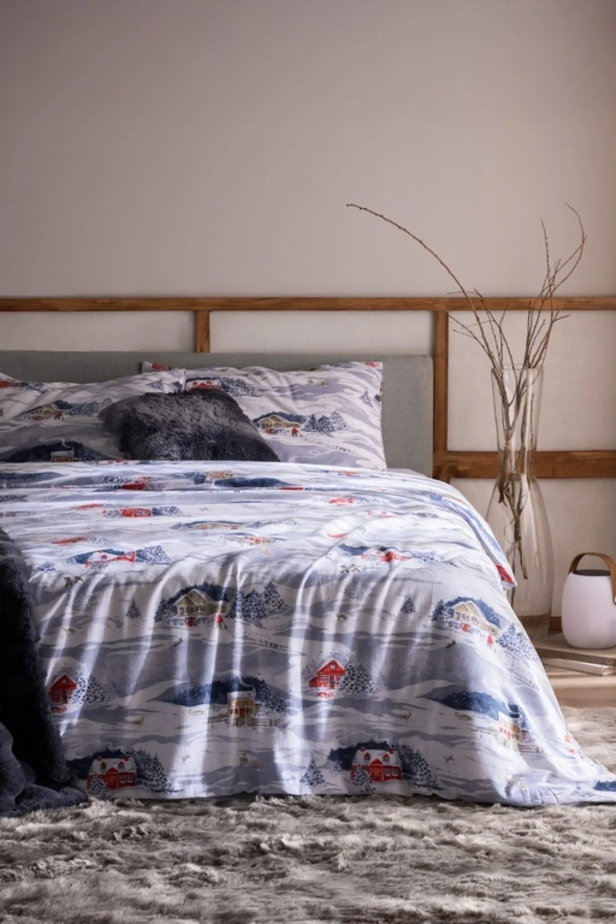 کاور لحاف دو نفره فصل جدید ERIG برابر 100 ٪ COTTON FLAND DUVET COVER آبی Madame Coco