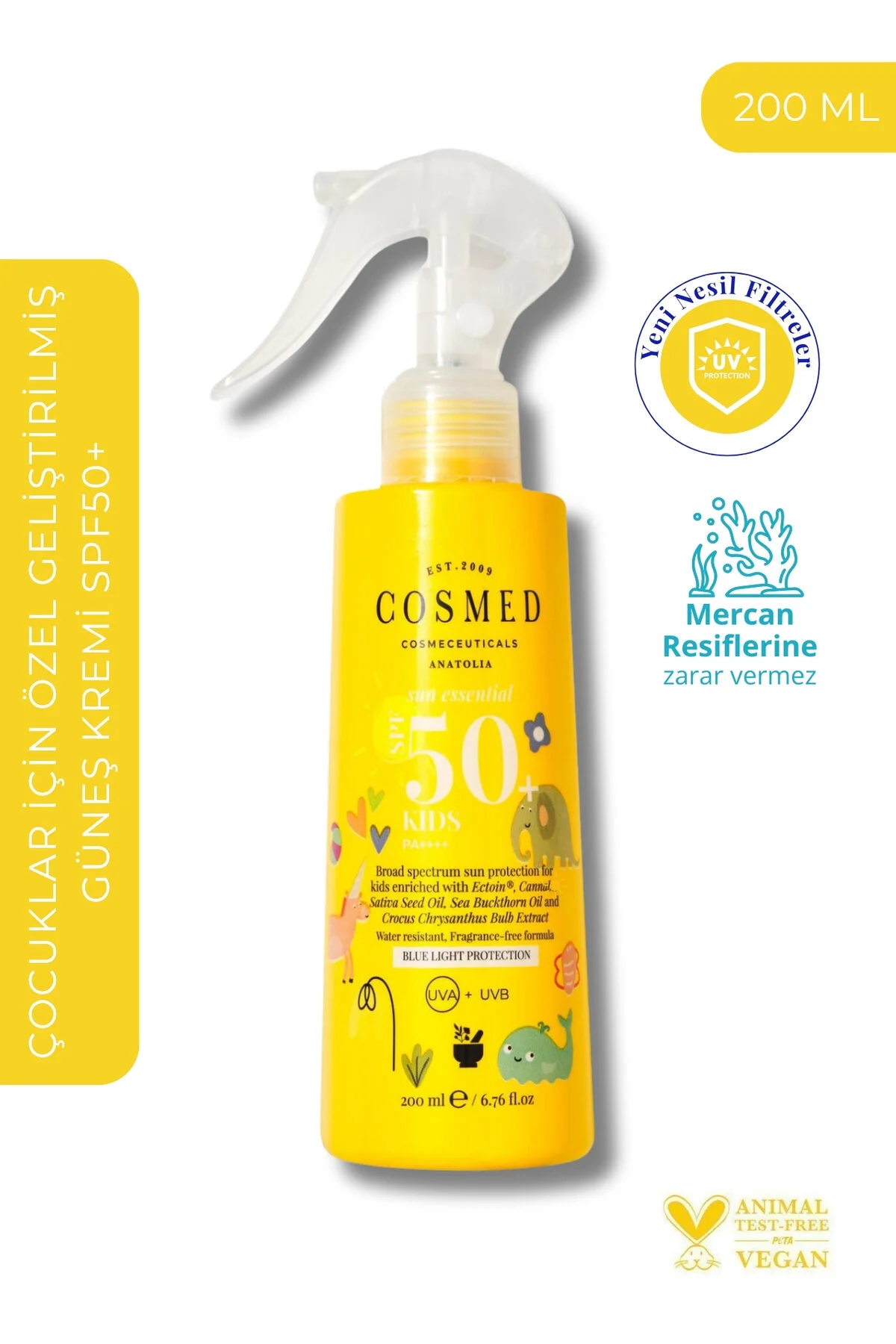 کرم ضد آفتاب کودک SUN ESSENTIAL کودکان و نوجوانان SPF50 200 میل COSMED